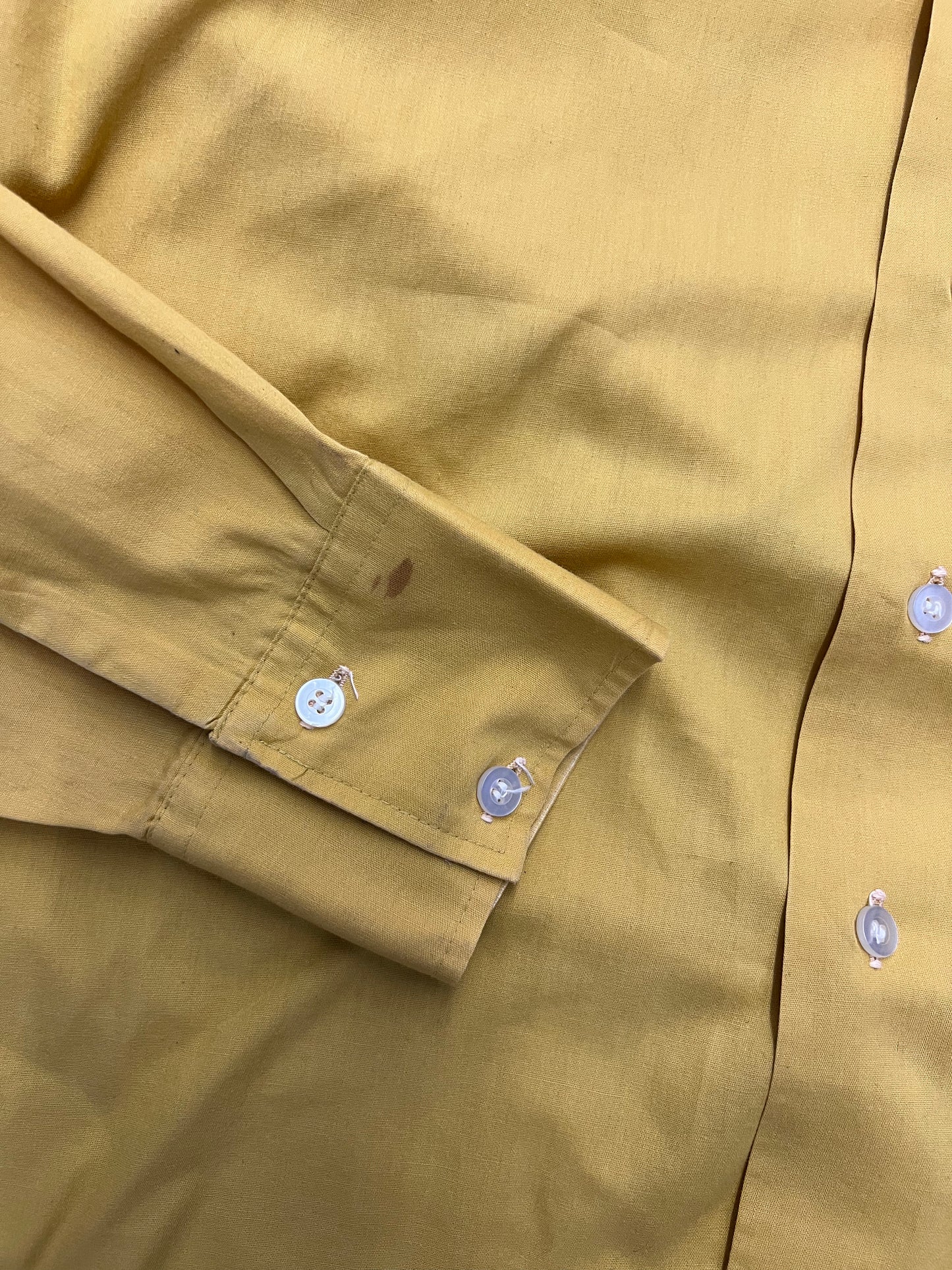 1970's Rage Permanent Press Yellow Button Up Shirt - L