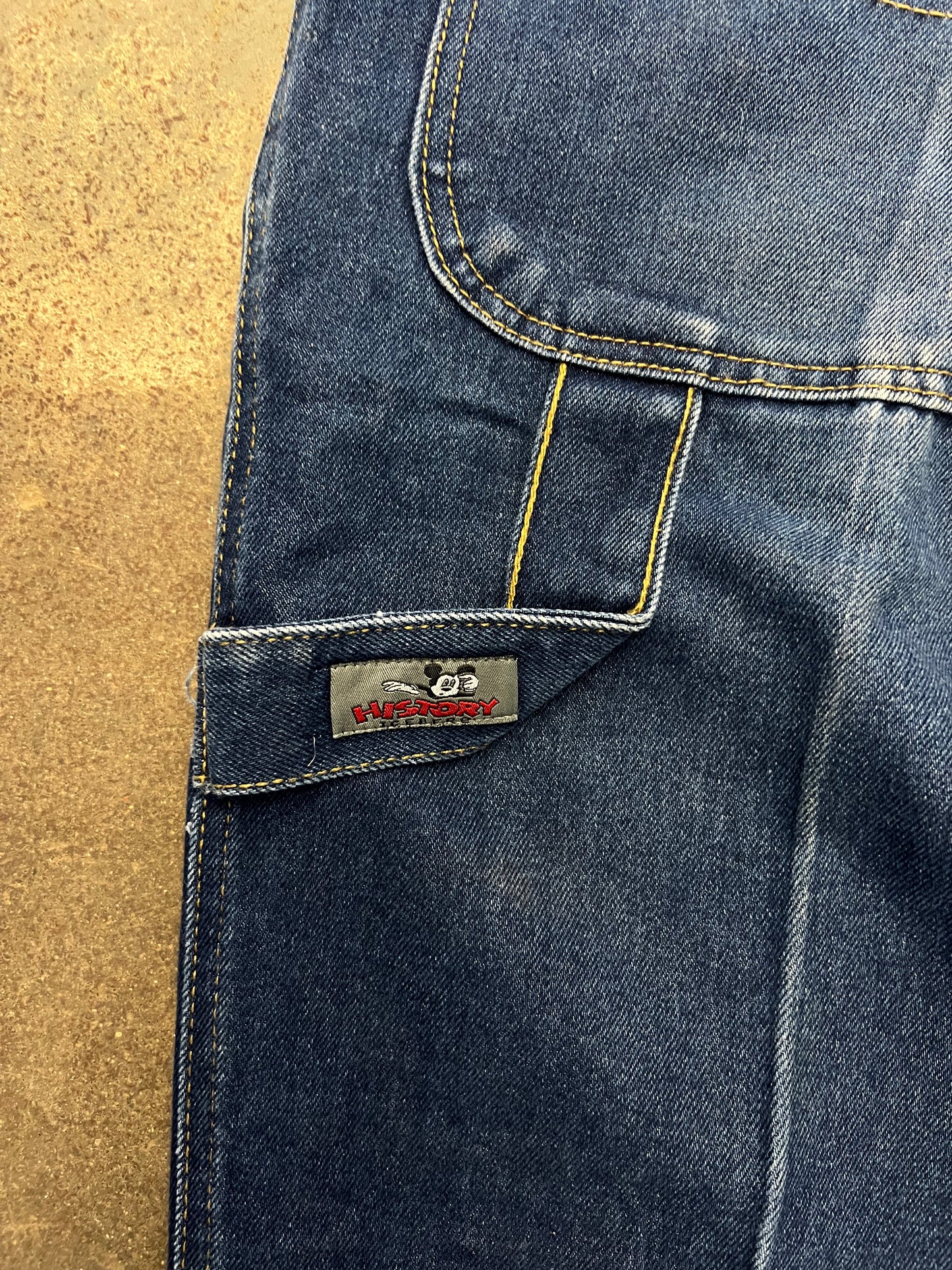 1990's Iceberg History Baggy Dark Wash Denim Carpenter Jeans - 34