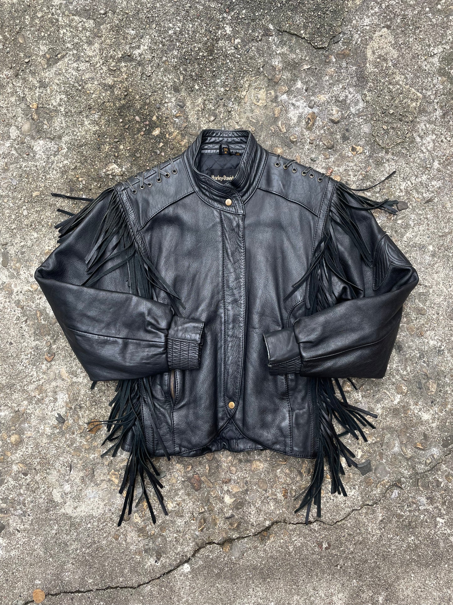 1980’s Harley Davidson Fringe Leather Motorcycle Jacket - S