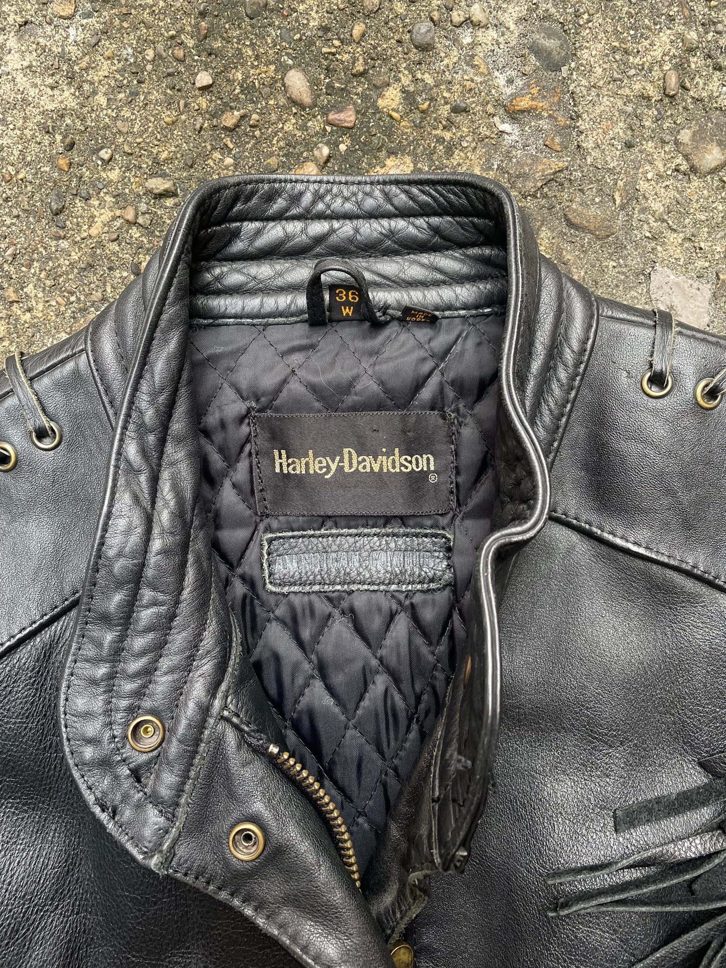 1980’s Harley Davidson Fringe Leather Motorcycle Jacket - S