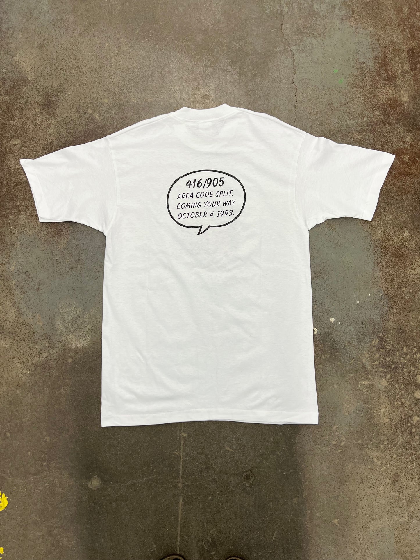1993 Bell 416/905 Toronto Area Code Art Graphic T-Shirt - L