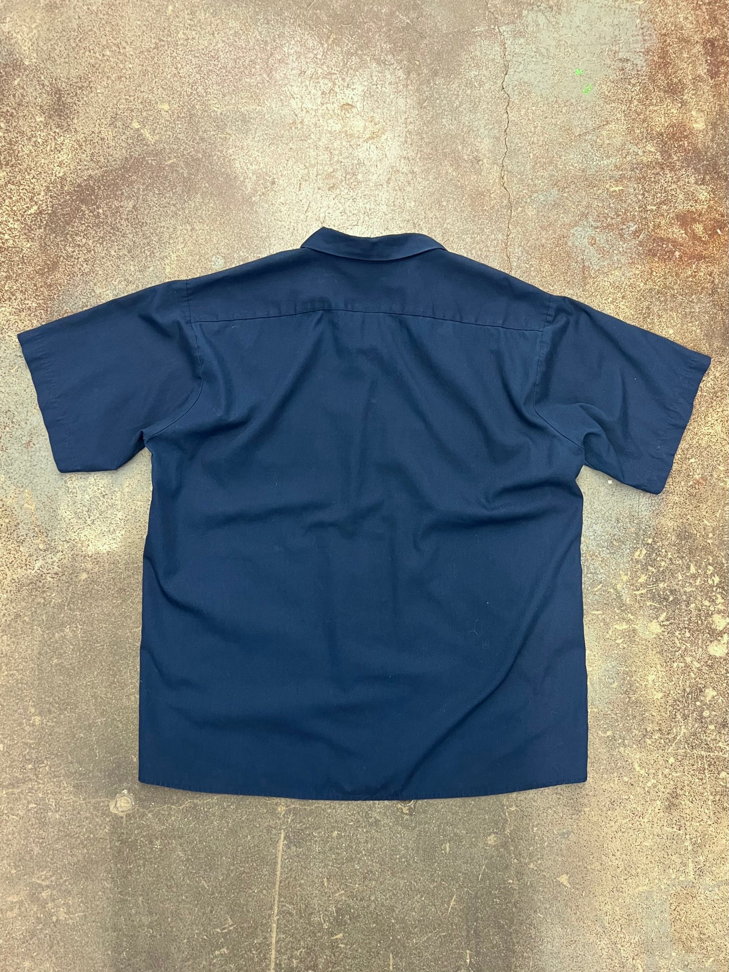 1990's Serial Killer Embroidered Logo Short Sleeve Button Up Work Shirt - XL