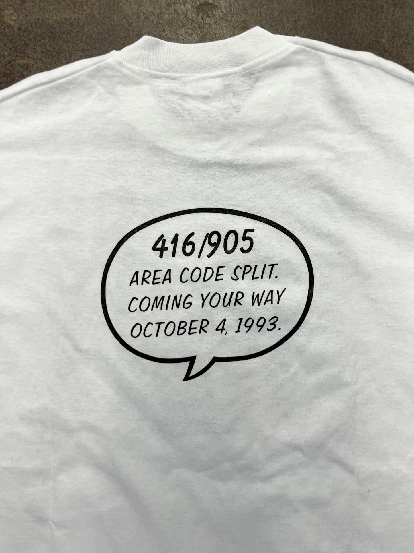 1993 Bell 416/905 Toronto Area Code Art Graphic T-Shirt - L