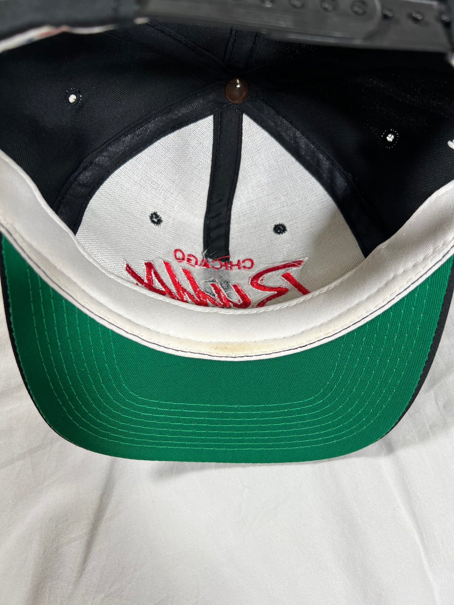 1990's Sport Specialties Chicago Bulls Script Logo Twill Snapback Hat