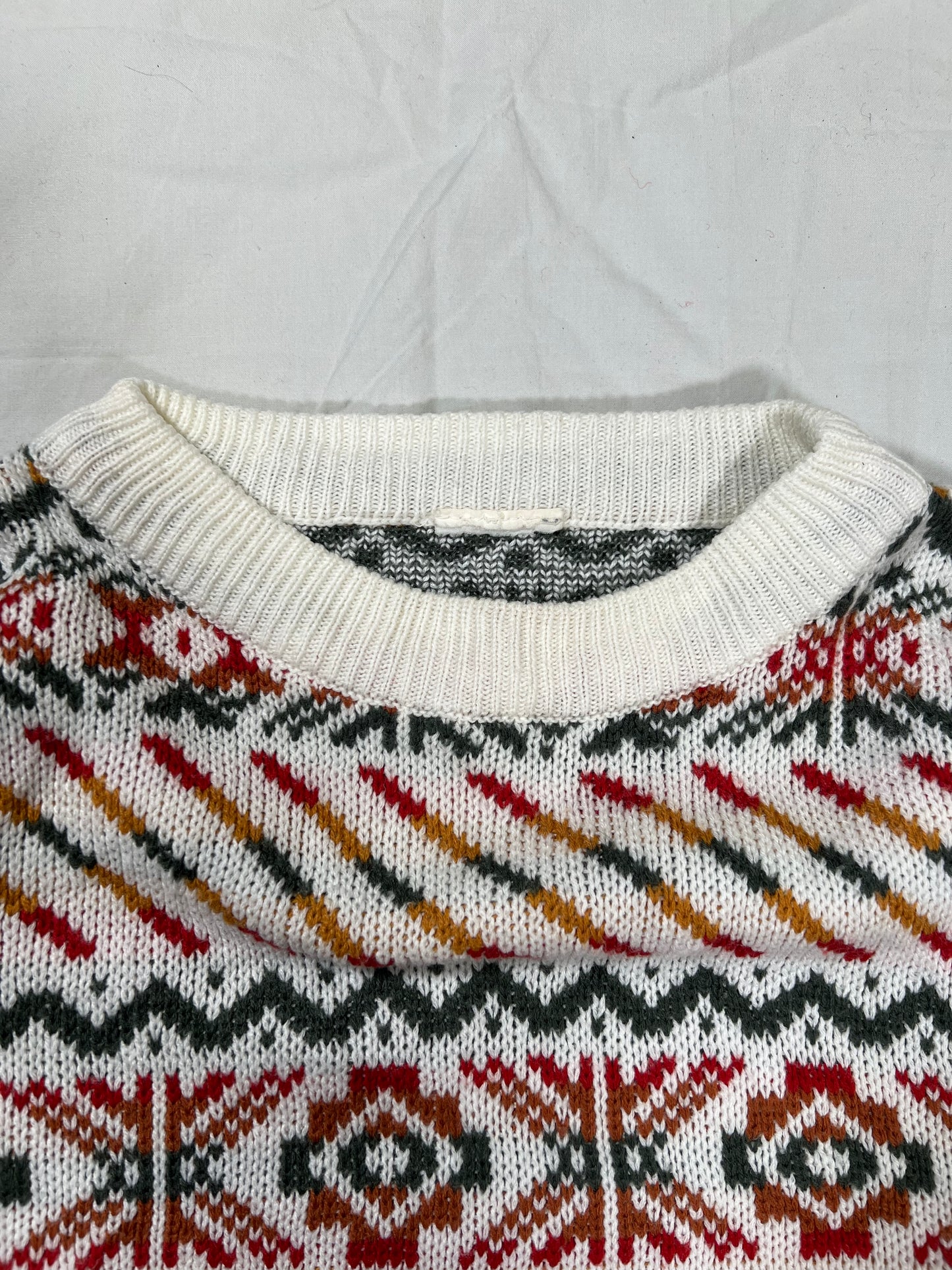 1980's Colourful Patterned Knit Sweater - M