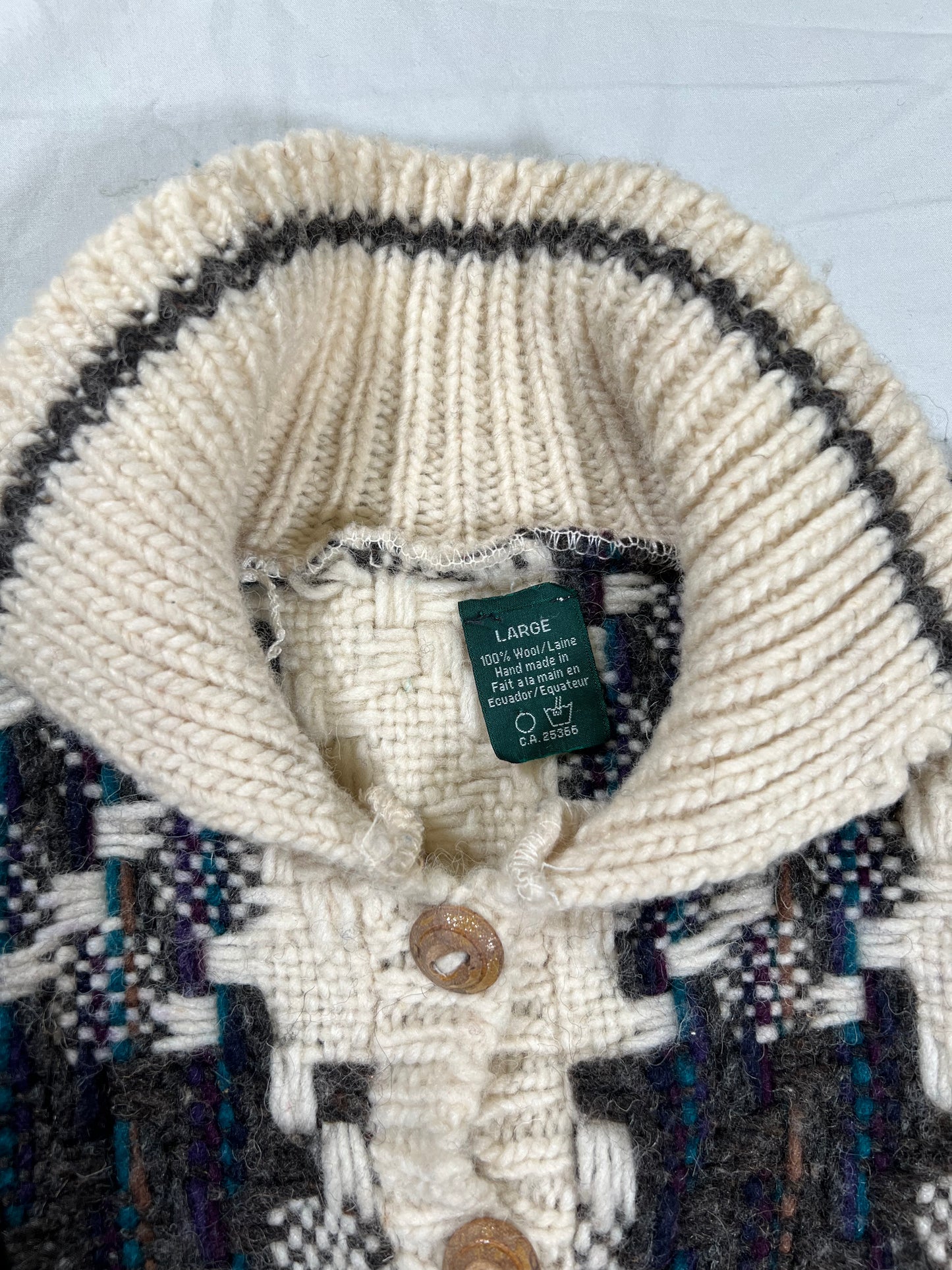 1990's Heavy Wool Collared Sweater - M