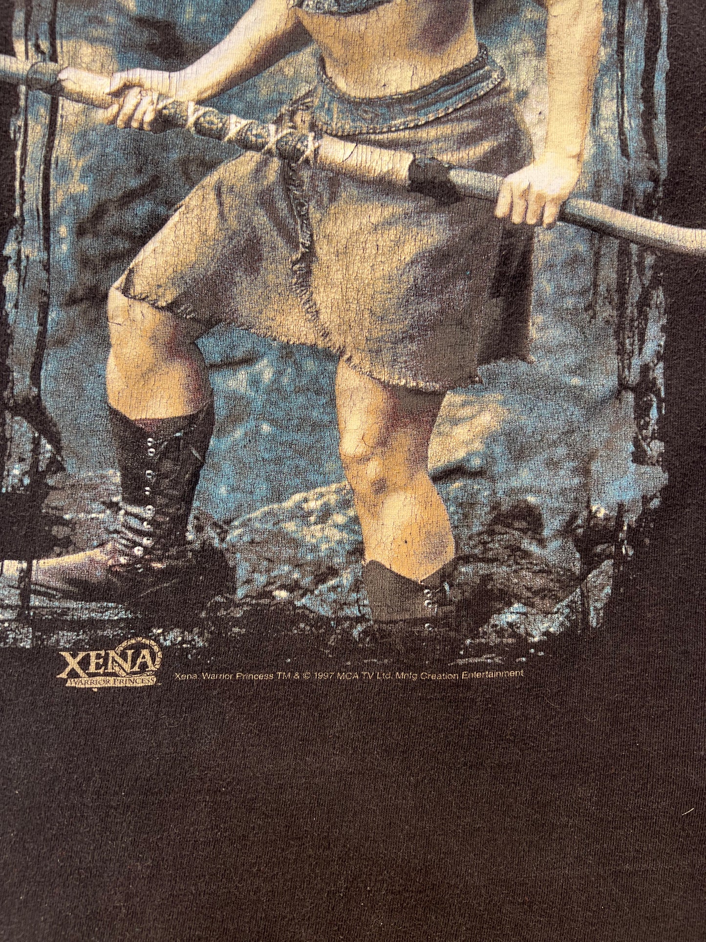 1997 Xena Princess Warrior Gabrielle Bard of Poteidaia Graphic T-Shirt - XXL