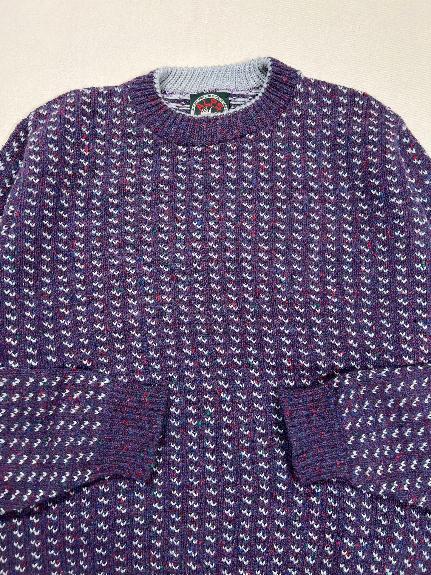 1990's Alps Birdseye Wool Knit Sweater - L