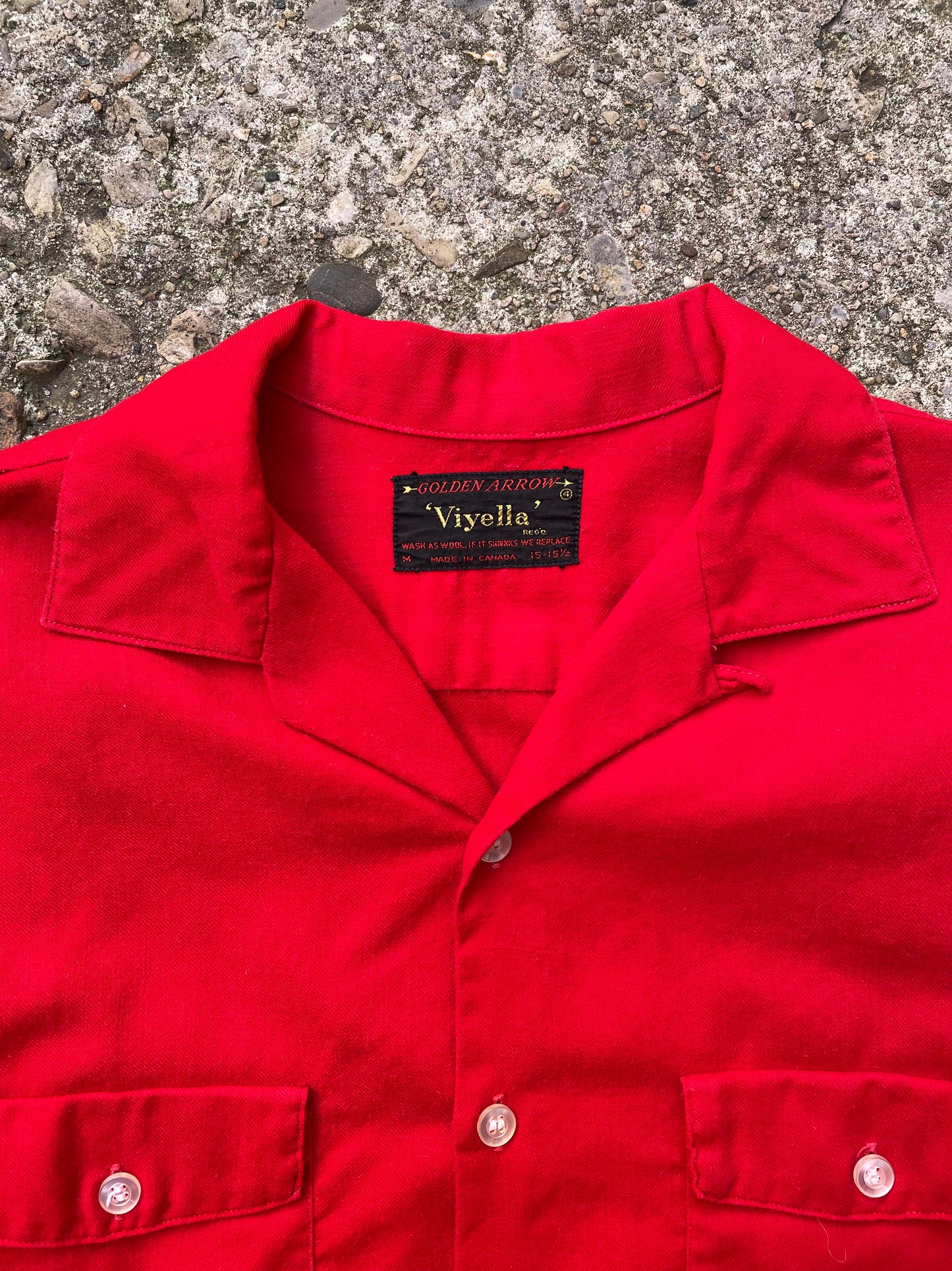 1950's Golden Arrow Viyella Loop Collar Button Up Shirt - M