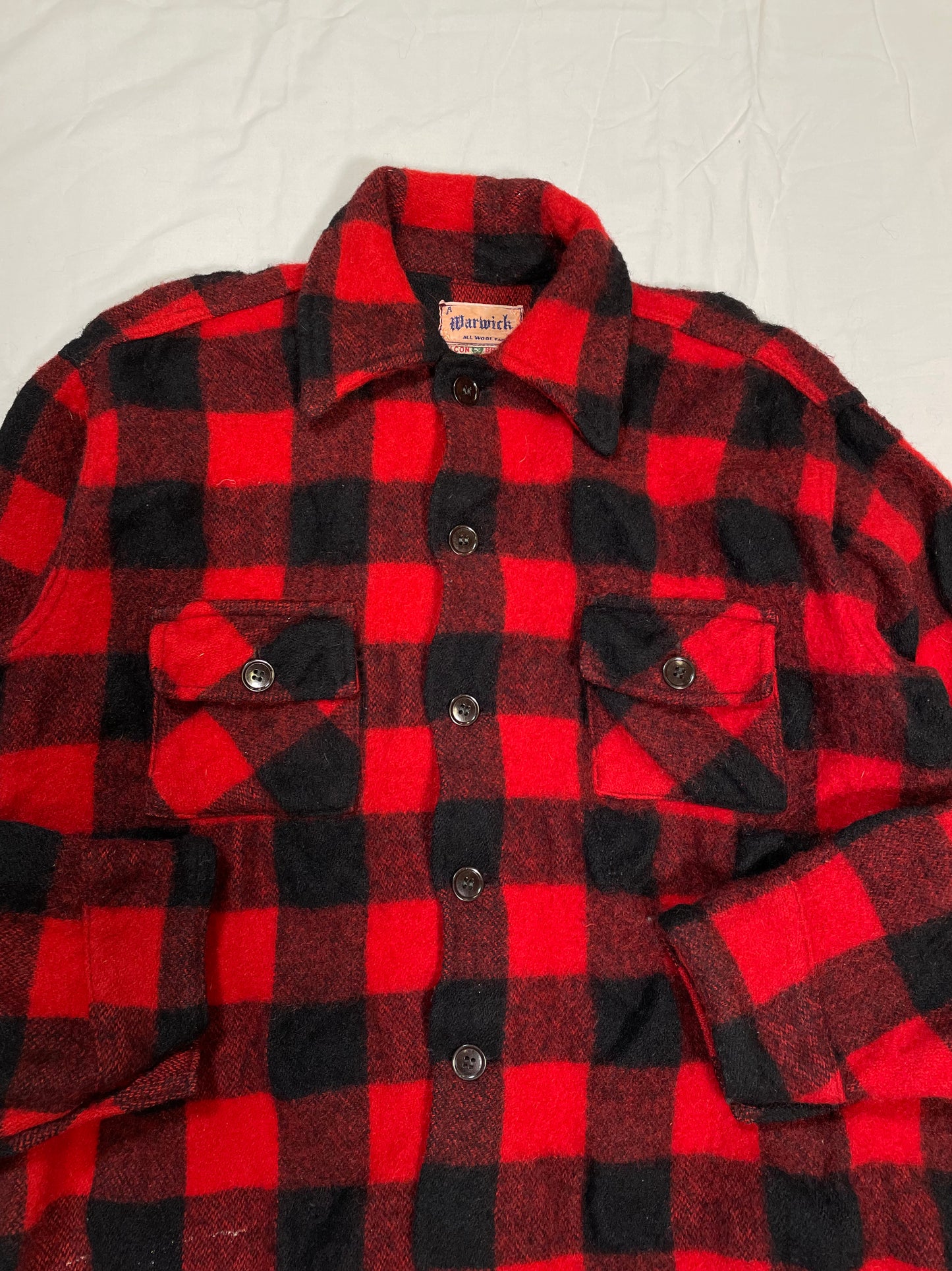 1940's/1950's Falcon Brand Buffalo Check Plaid Wool Jacket - M/L