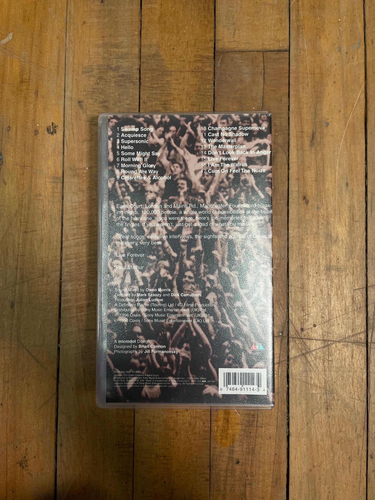 1996 Oasis ...There and Now VHS Tape