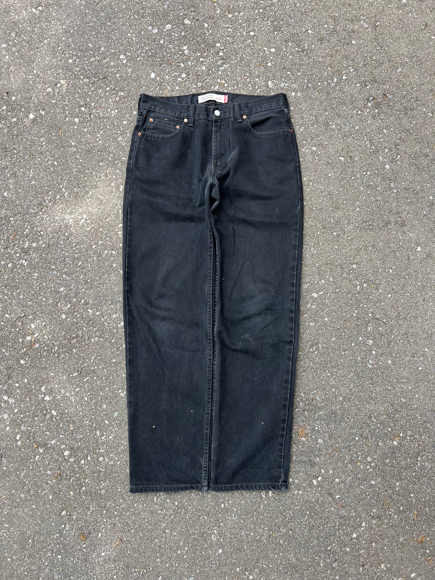 Levi's 550 Relaxed Fit Black Denim Jeans - 34