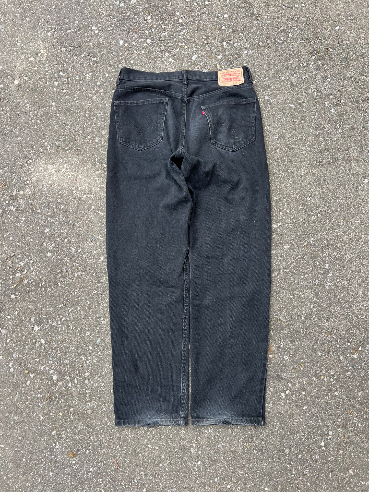 Levi's 550 Relaxed Fit Black Denim Jeans - 34