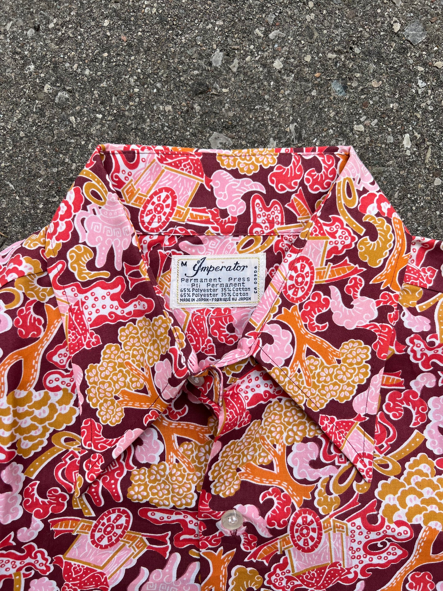 1960's Imperator Patterned Button Up Shirt - M