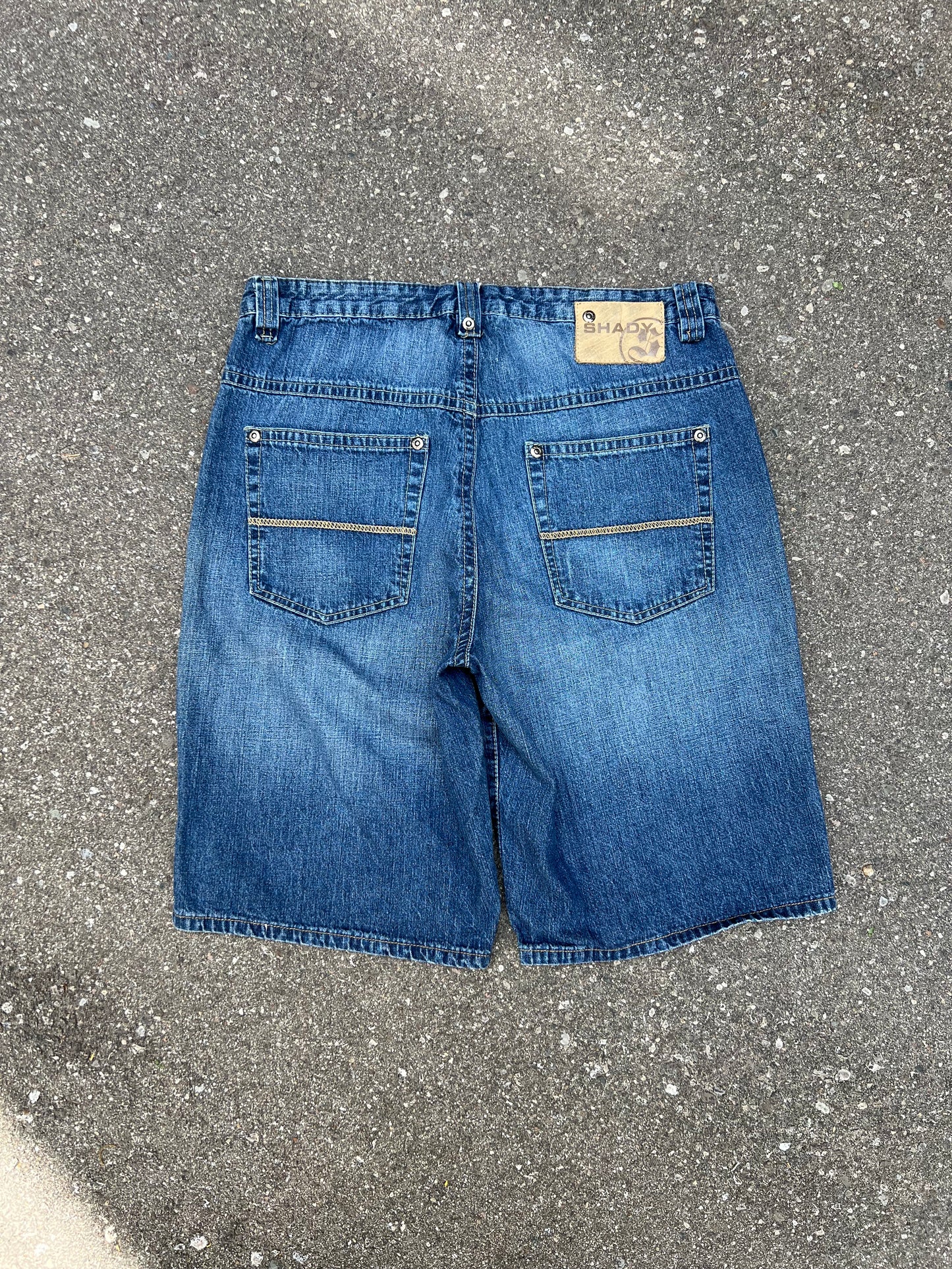 2000's Shady Baggy Faded Denim Jean Shorts - 34