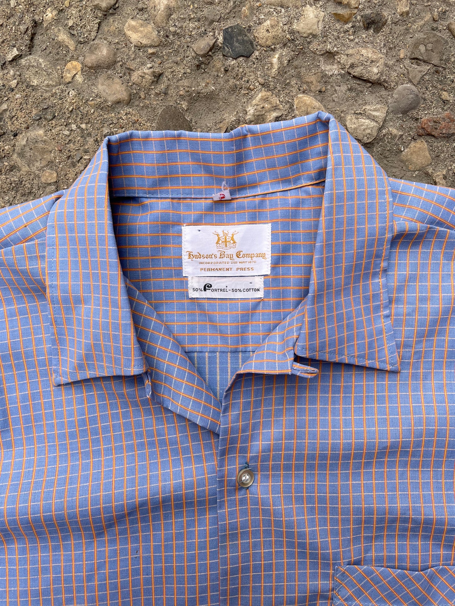 1950's/1960's Hudson's Bay Company Loop Collar Short Sleeve Button Up Shirt - L