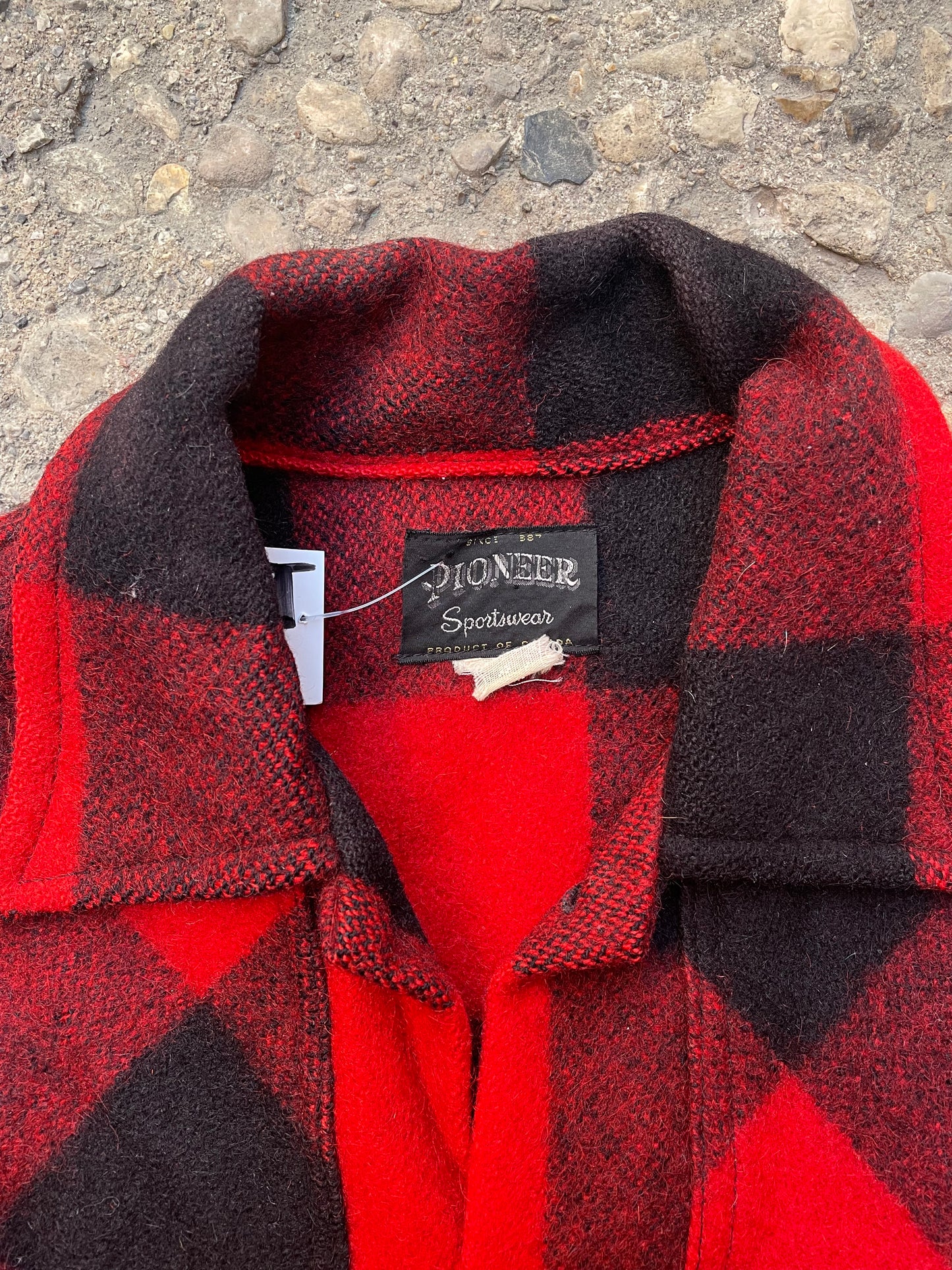 1950's/1960's Pioneer Buffalo Check Plaid Wool Mackinaw Jacket - M