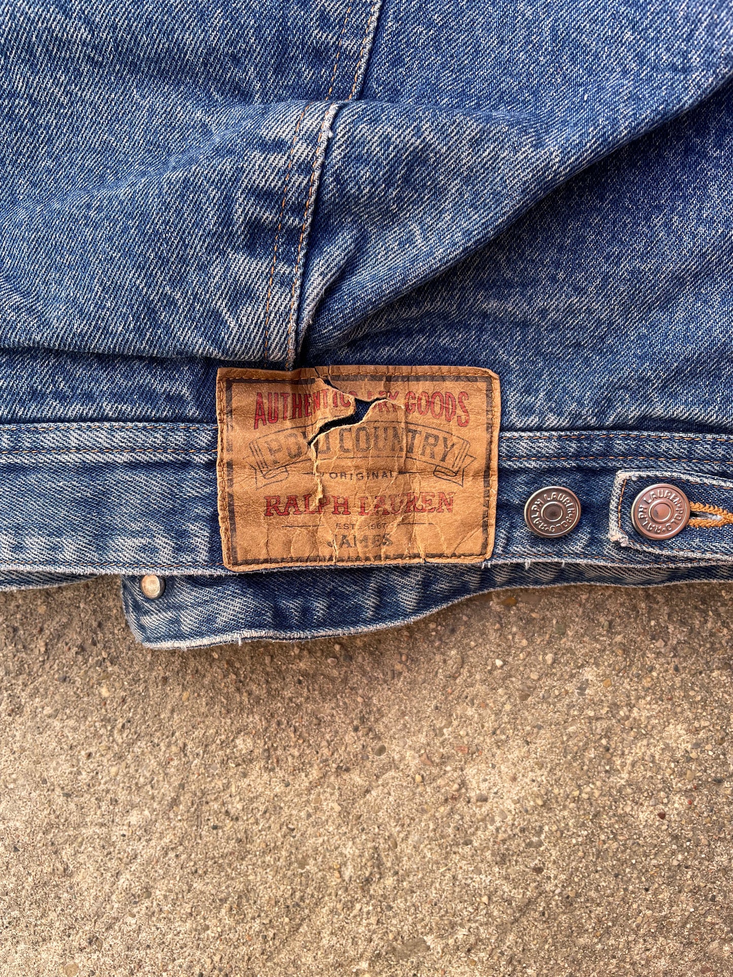 1990's Polo Country by Ralph Lauren Denim Hoodie Jacket - XL