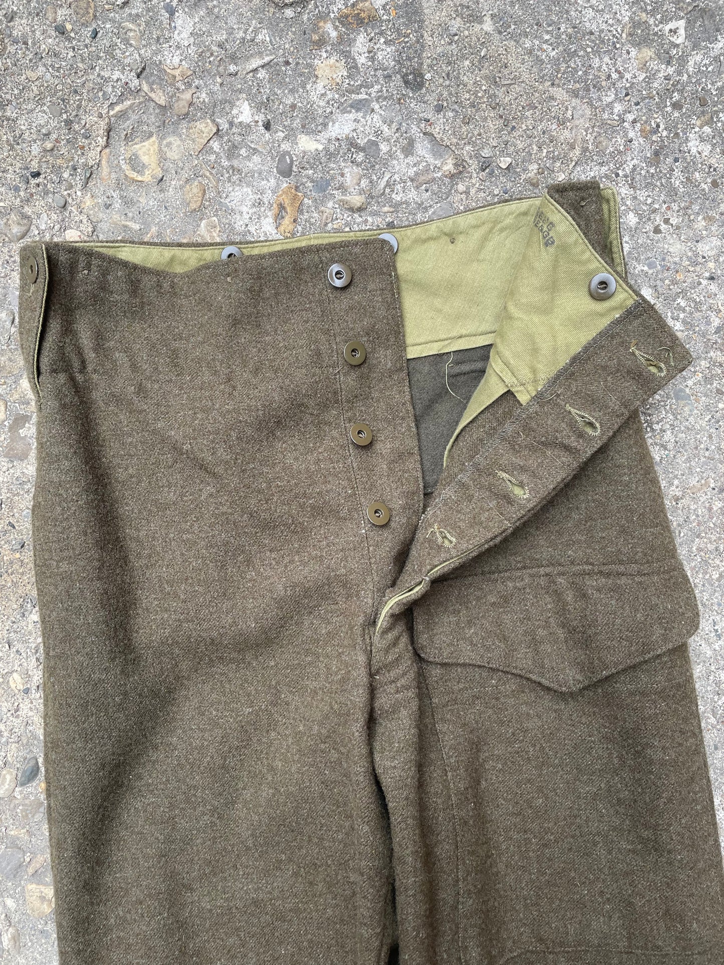 1952 Canadian Military Wool Battle Dress Trousers/Pants - 32