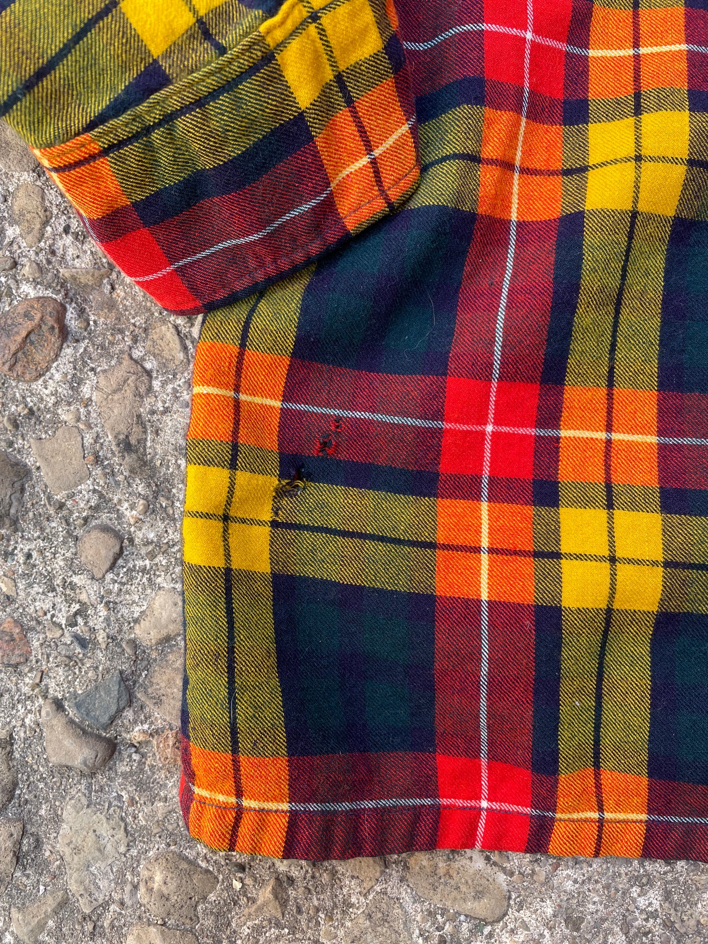 1950's Viyella Loop Collar Flannel Shirt - L