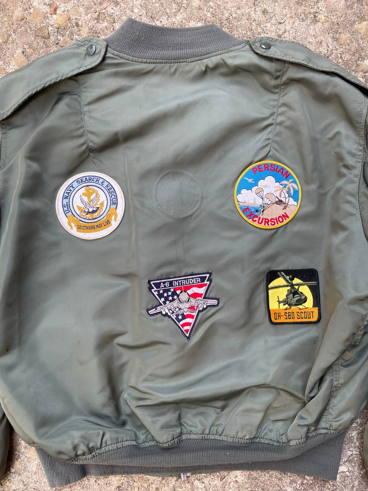 1960's/1970's Alpha Industries USAF L-2B Patched Flight Bomber Jacket - XL