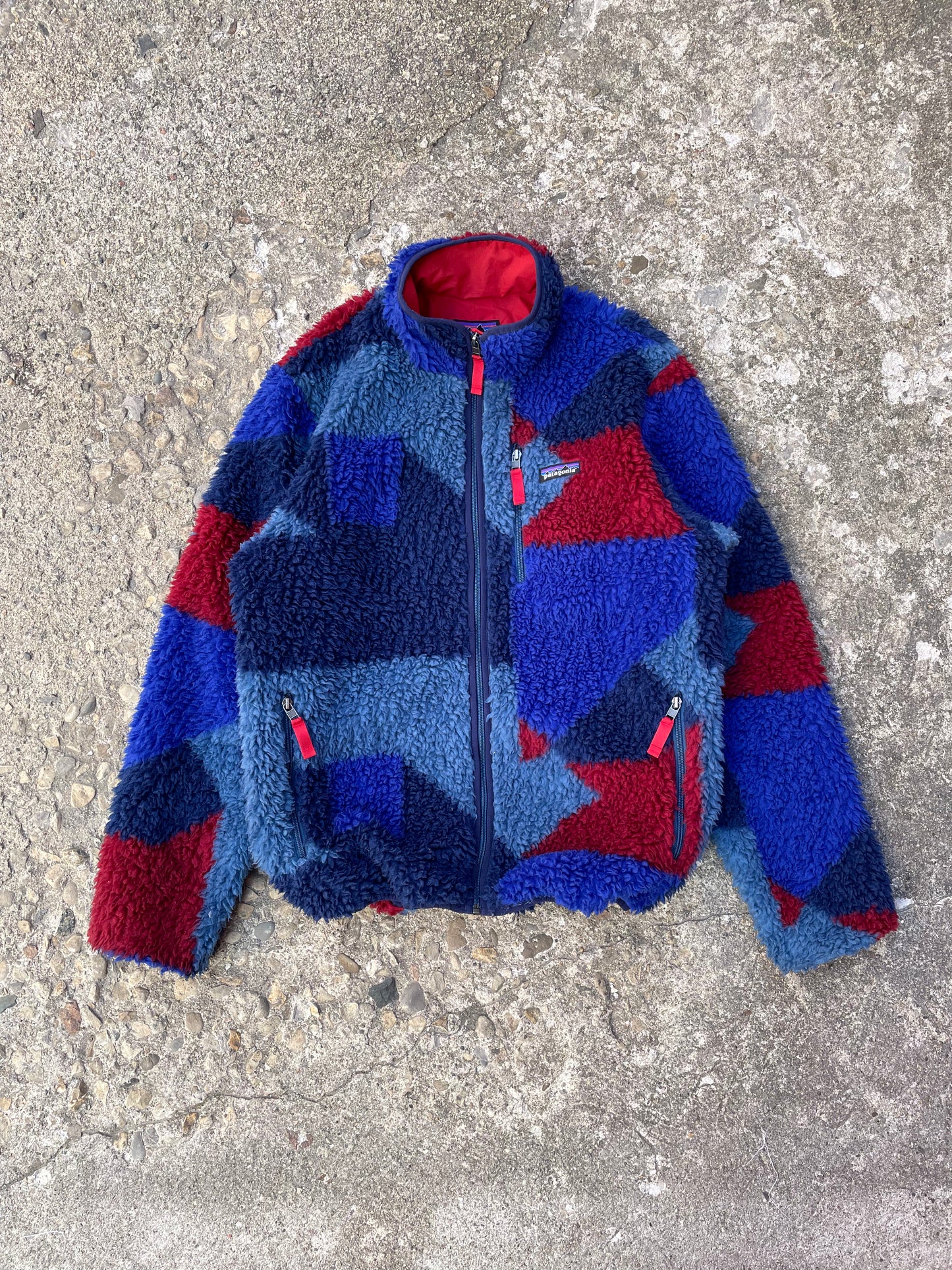 2013/2014 Patagonia Retro X Glass Blue Blocks Deep Pile Fleece - L