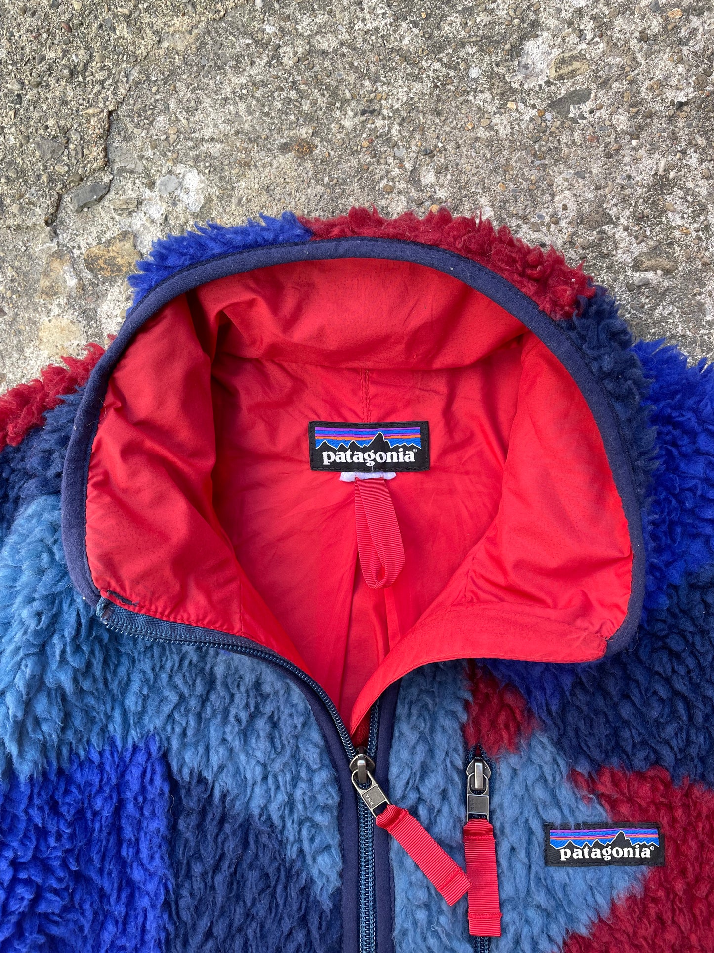 2013/2014 Patagonia Retro X Glass Blue Blocks Deep Pile Fleece - L