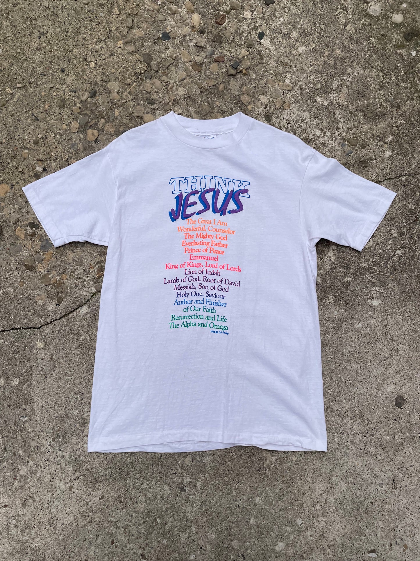1988 'Think Jesus' Graphic T-Shirt - L