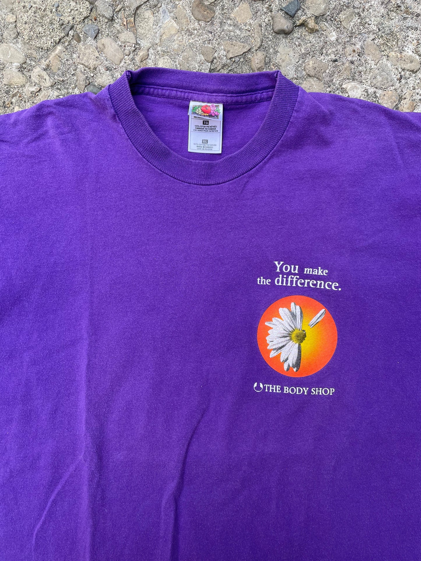 1990's 'You Make The Difference' The Body Shop Graphic T-Shirt - XL