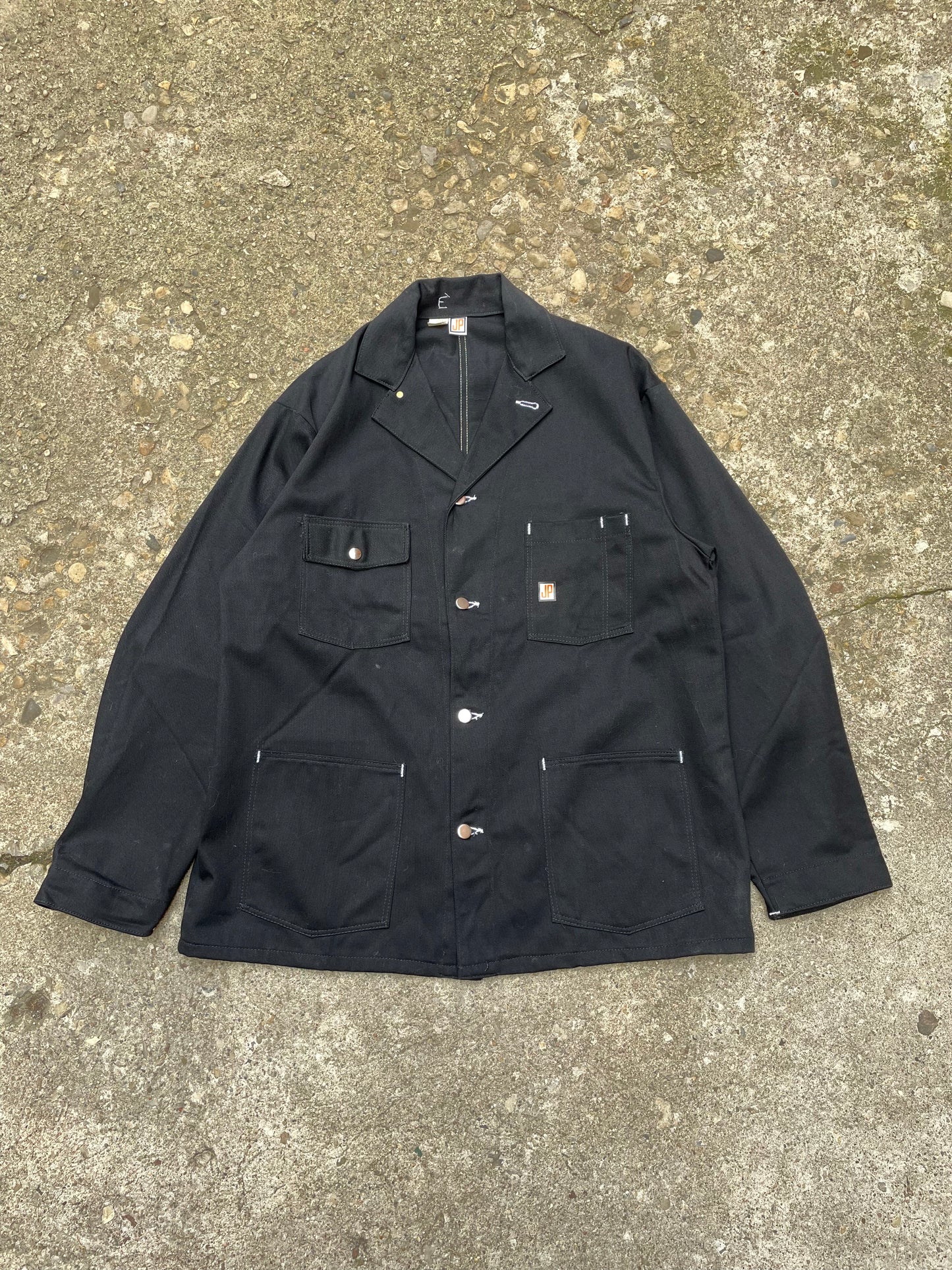 1970's J.P. Hammill Black Canvas Chore Coat - XL