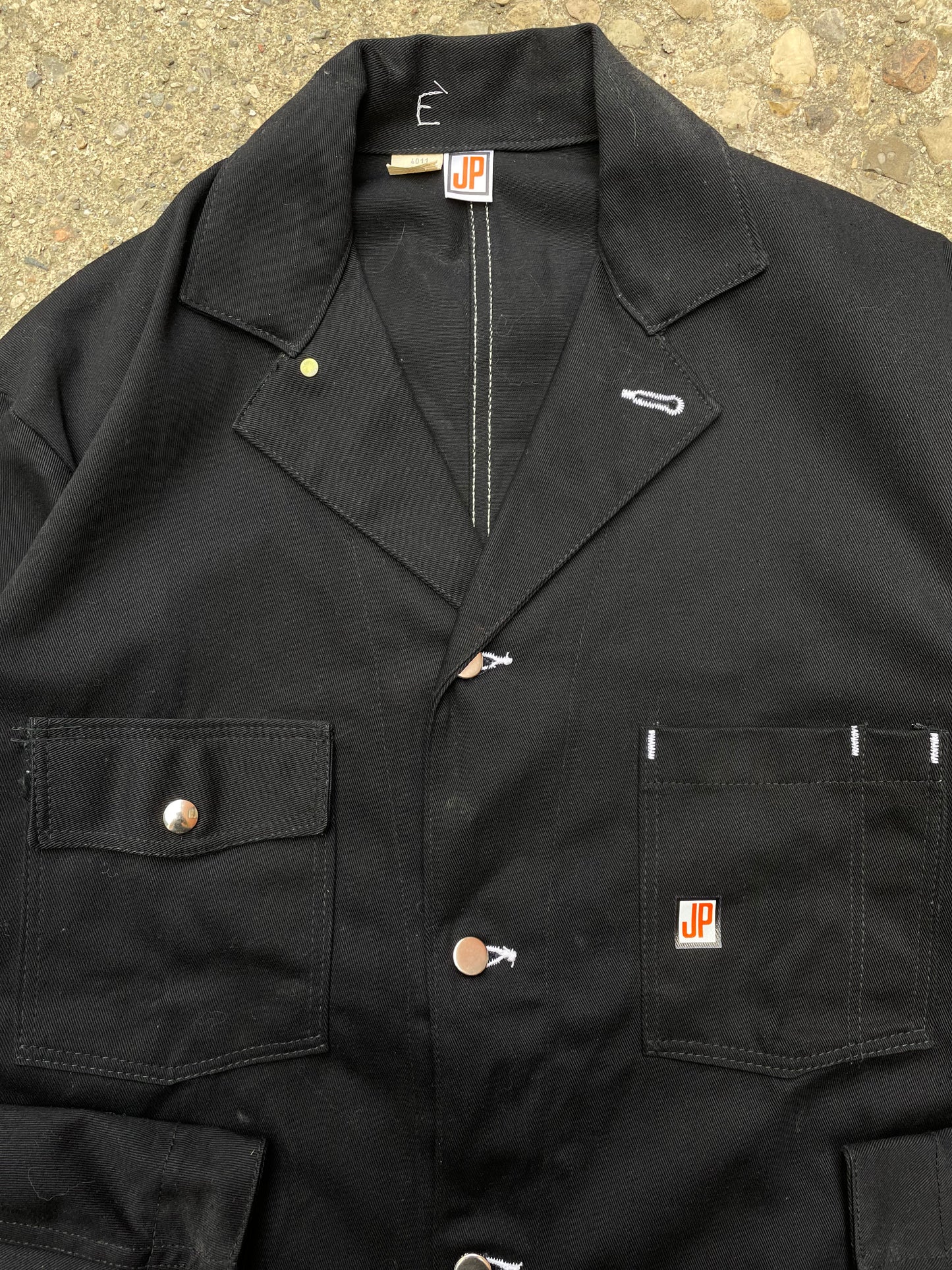 1970's J.P. Hammill Black Canvas Chore Coat - XL