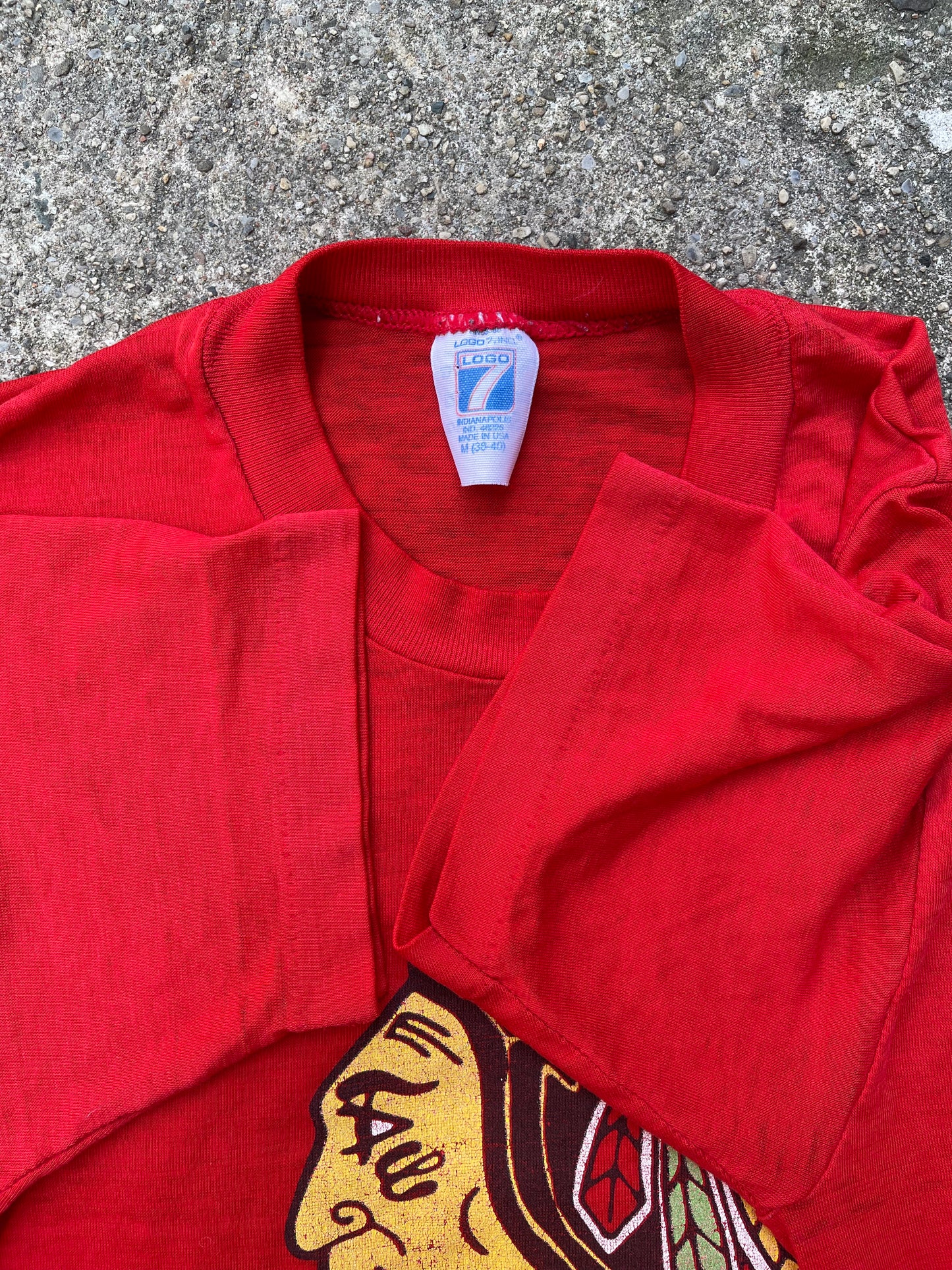 1980's/1990's Logo 7 Chicago Blackhawks Graphic T-Shirt - S