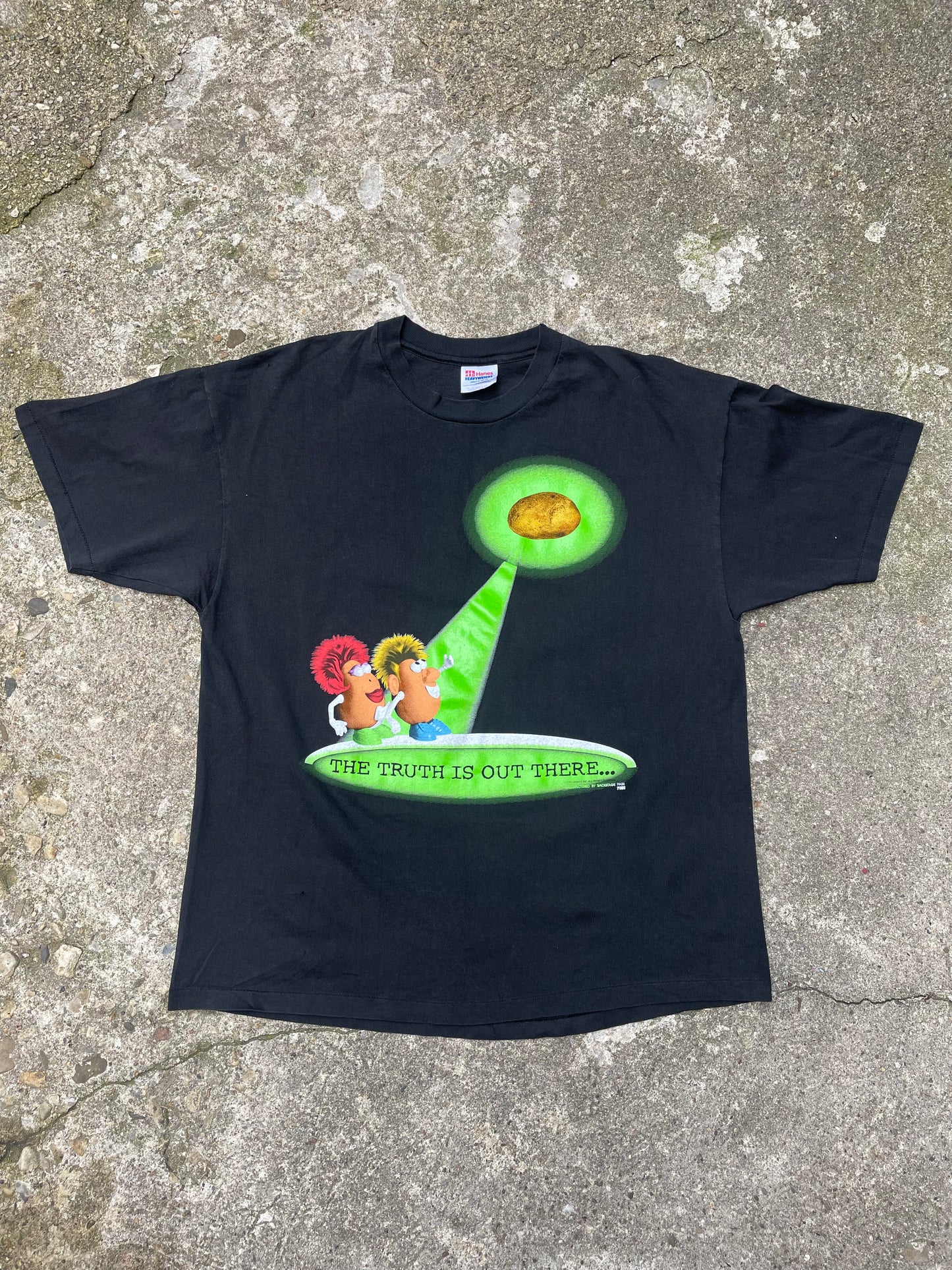 1995 Mr. Potato Head 'The Truth is Out There...' X-Files Spoof Graphic T-Shirt - XL