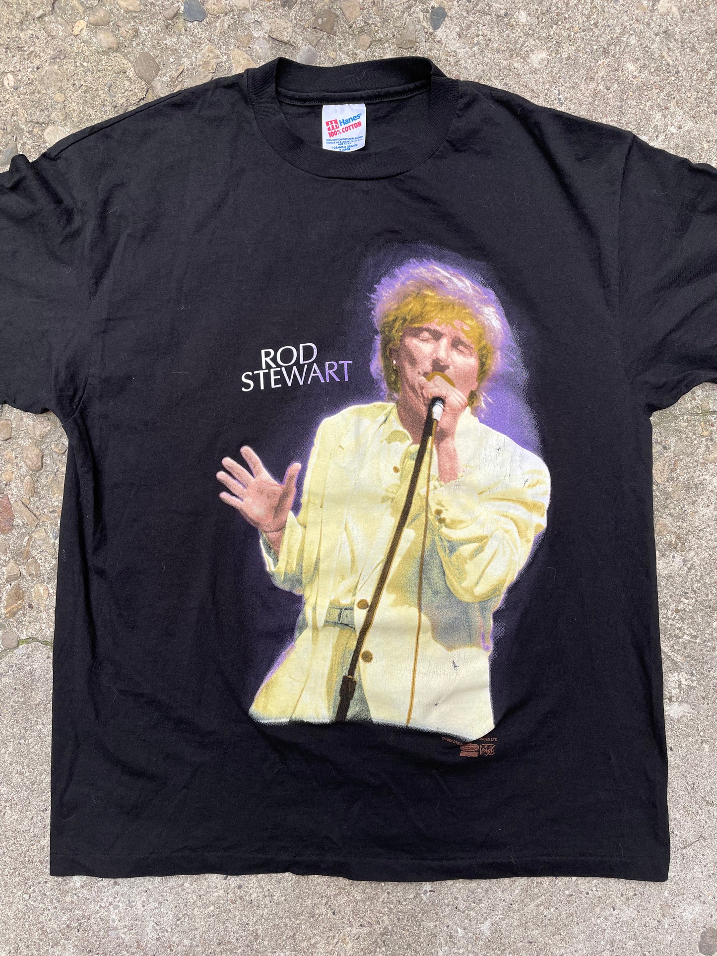 1993 Rod Stewart 'A Night to Remember' Tour Graphic Band T-Shirt - XL