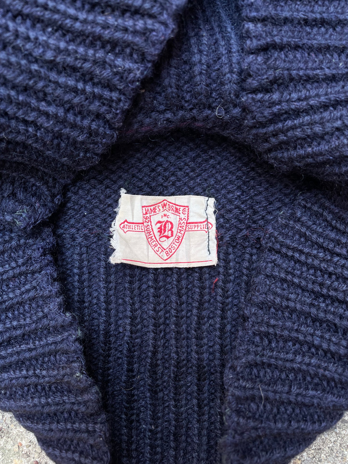 1940's James W. Brine Wool Knit Letterman Sweater - M