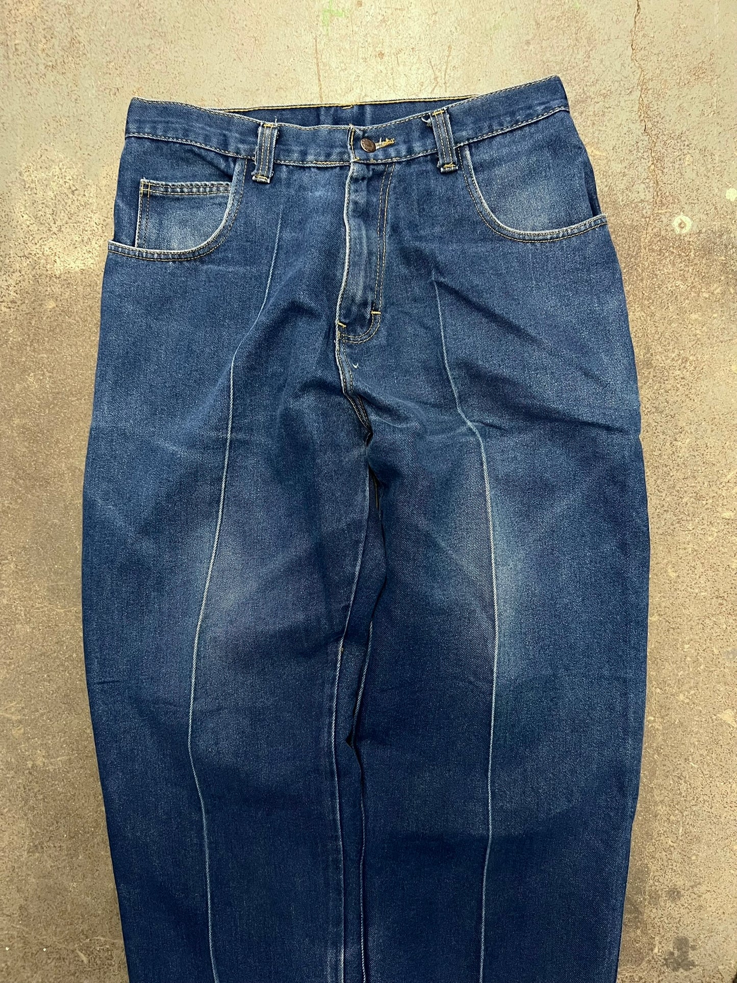 1990's Iceberg History Baggy Dark Wash Denim Carpenter Jeans - 34