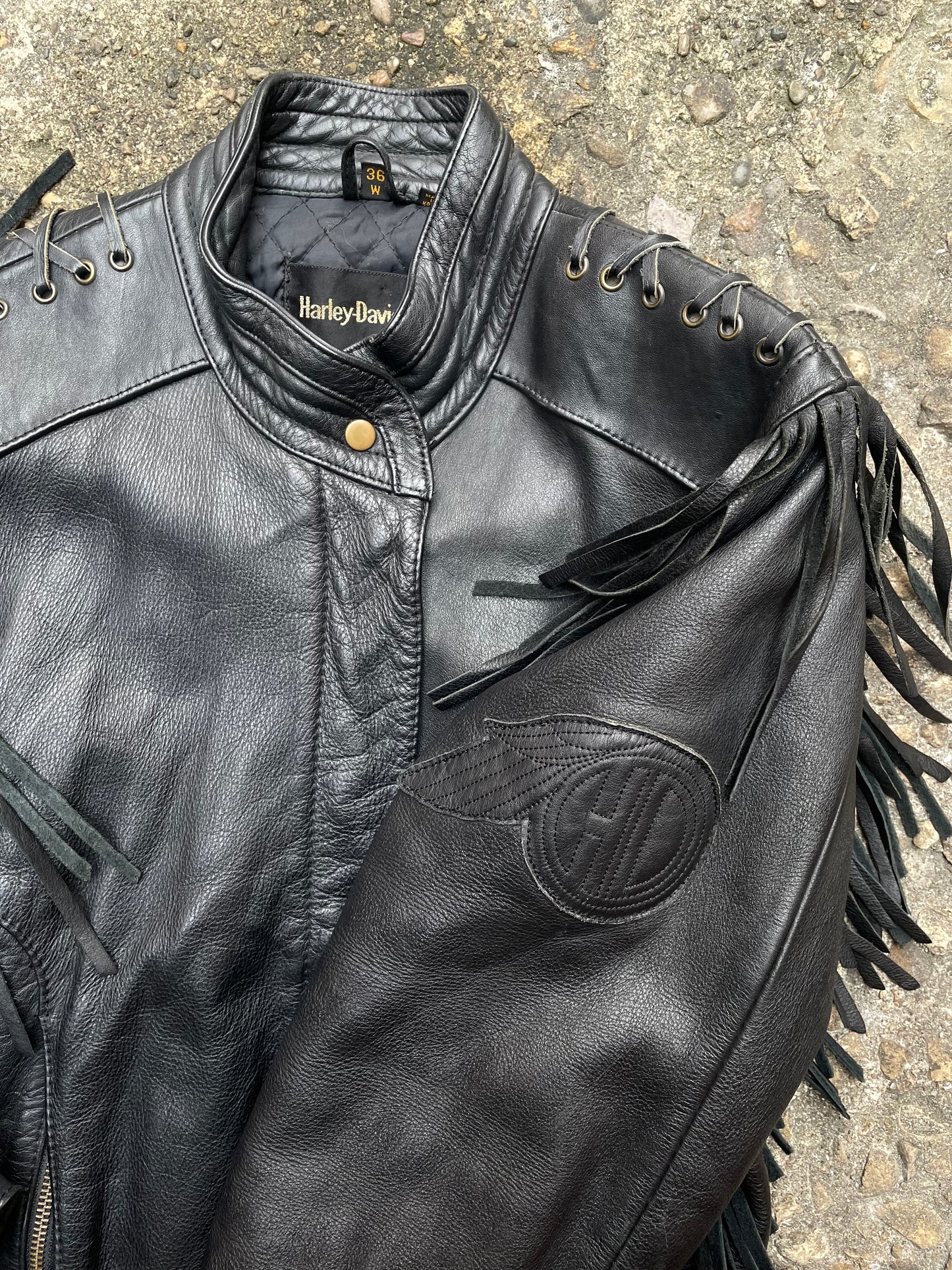 1980’s Harley Davidson Fringe Leather Motorcycle Jacket - S