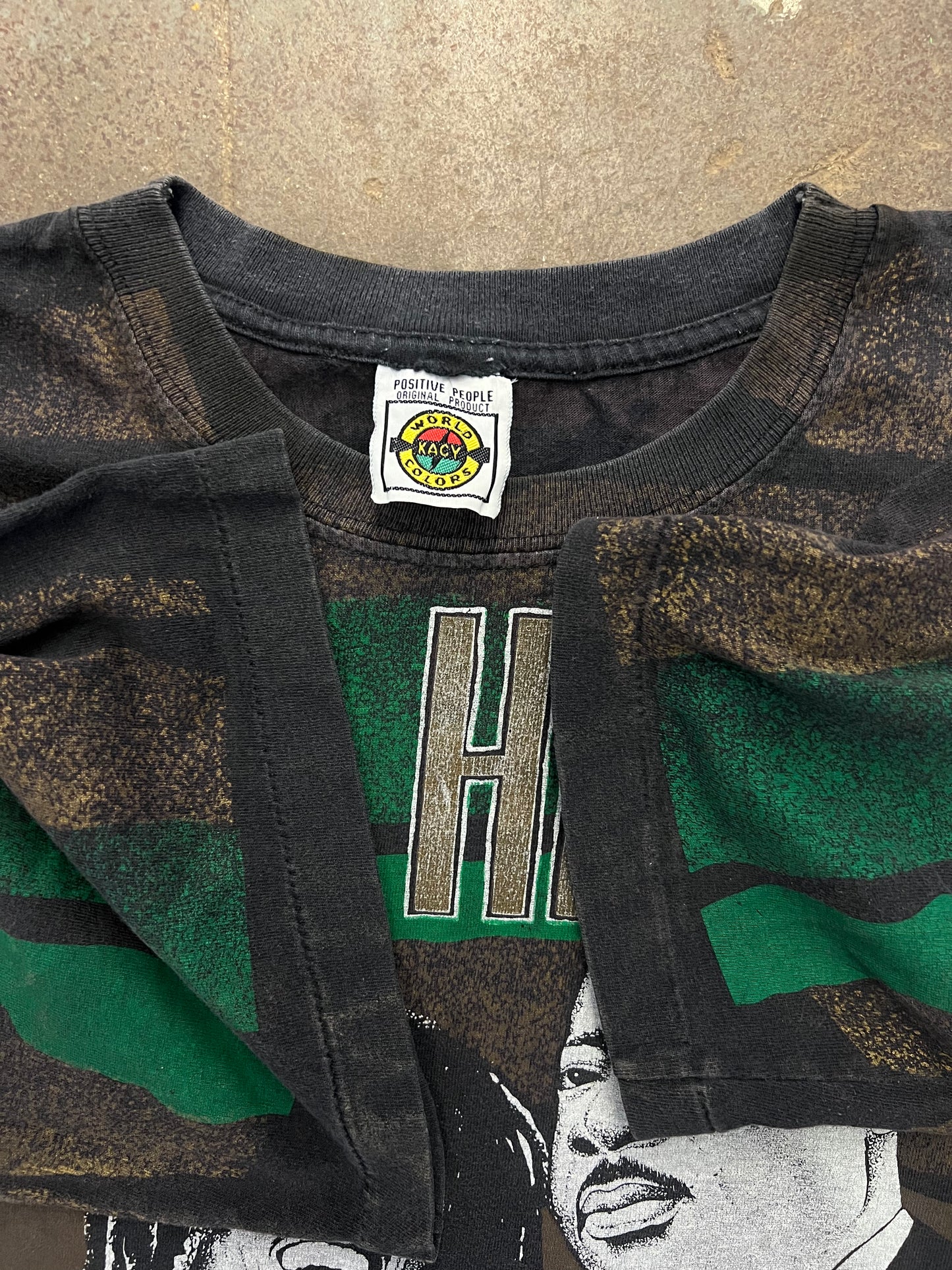 1990's Great Heroes Black History All Over Print Graphic T-Shirt - XL