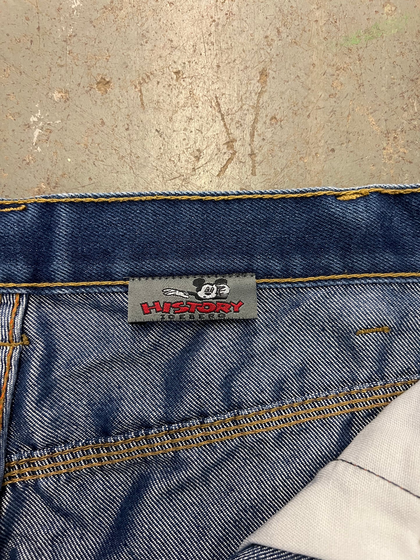 1990's Iceberg History Baggy Dark Wash Denim Carpenter Jeans - 34