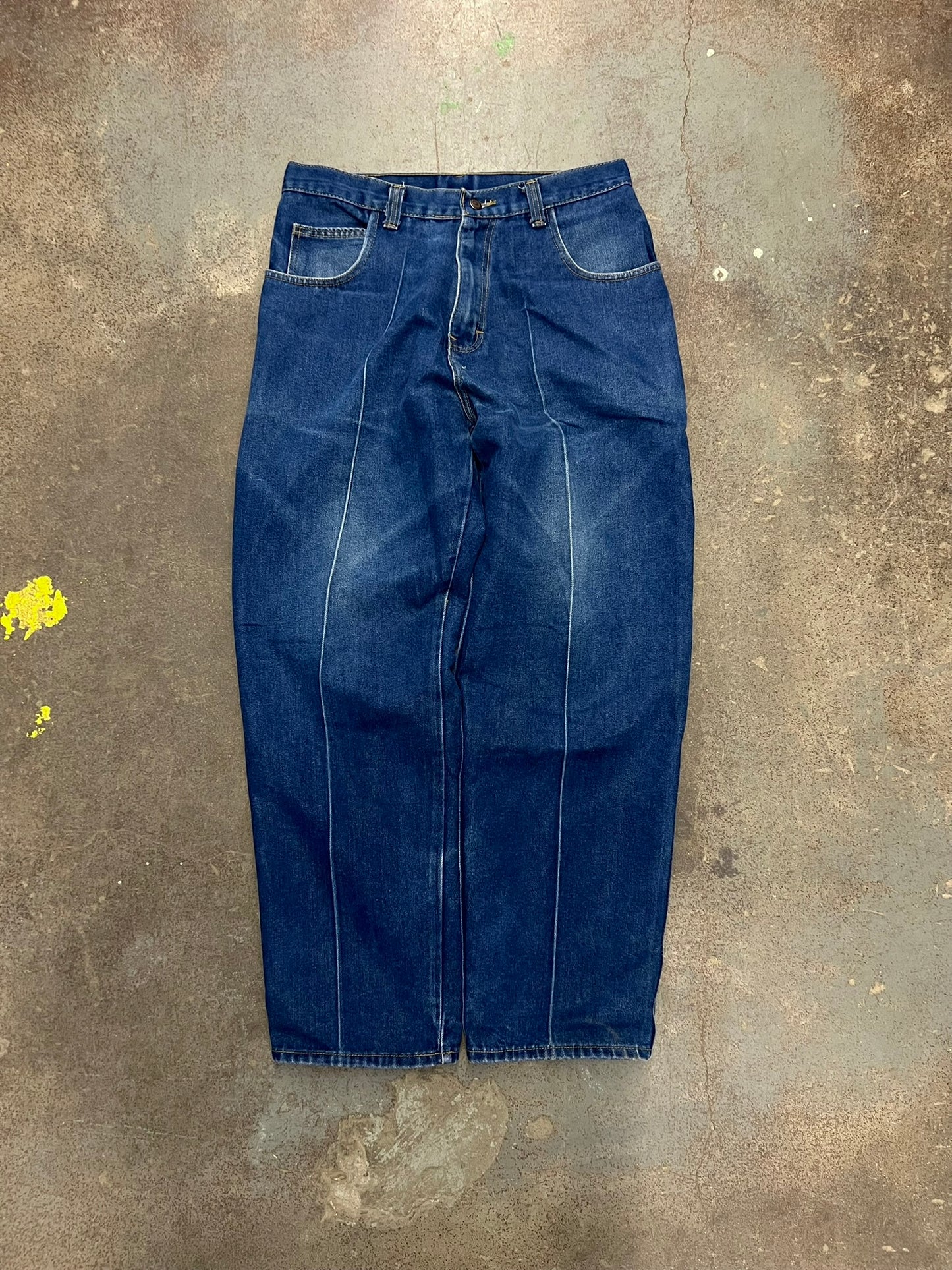 1990's Iceberg History Baggy Dark Wash Denim Carpenter Jeans - 34