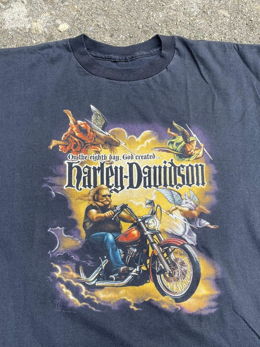 1987 ‘On The Eighth Day God Created Harley Davidson T-Shirt - XL