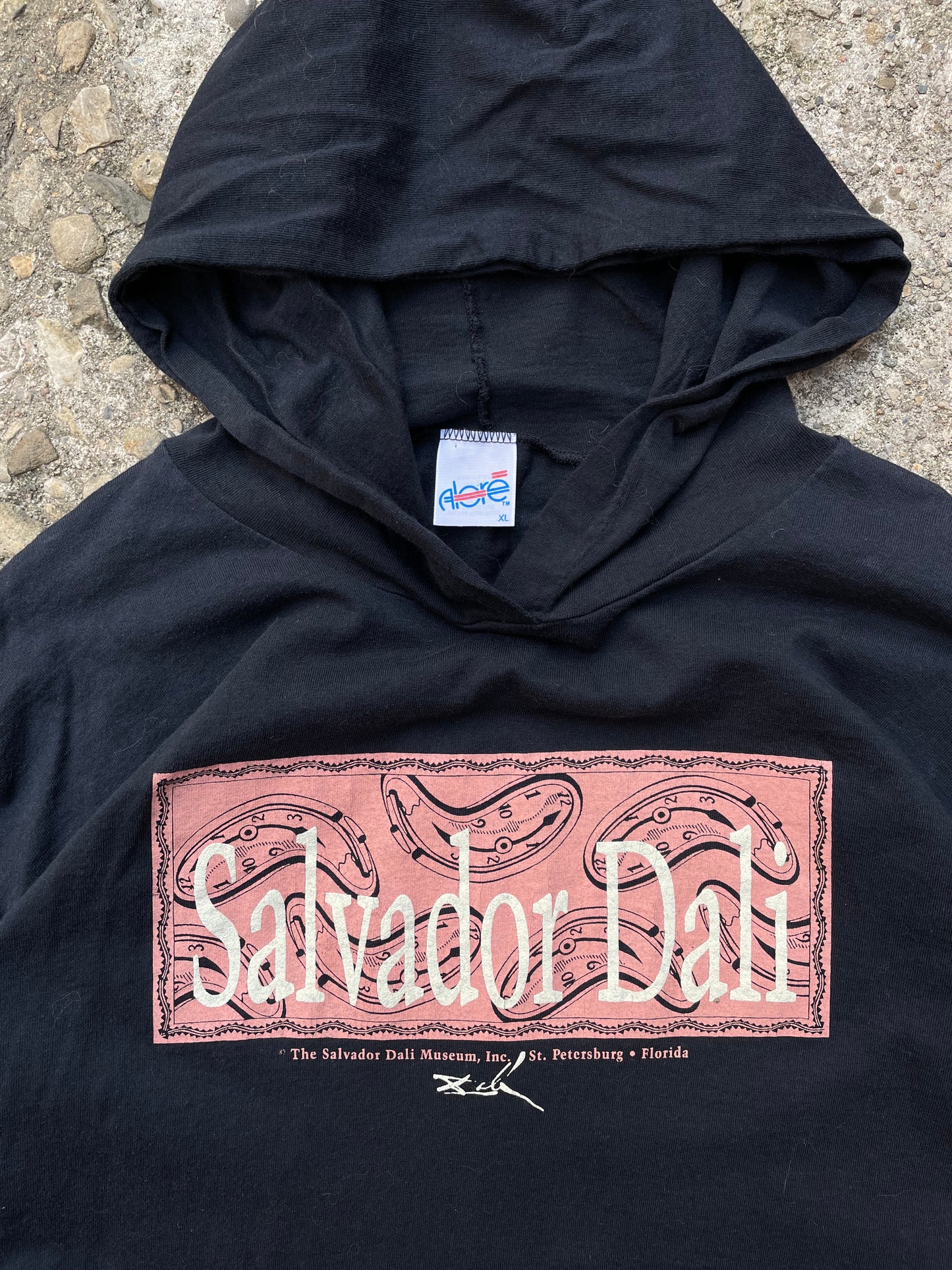 1990's The Salvador Dali Museum Graphic Hooded Long Sleeve T-Shirt - XL