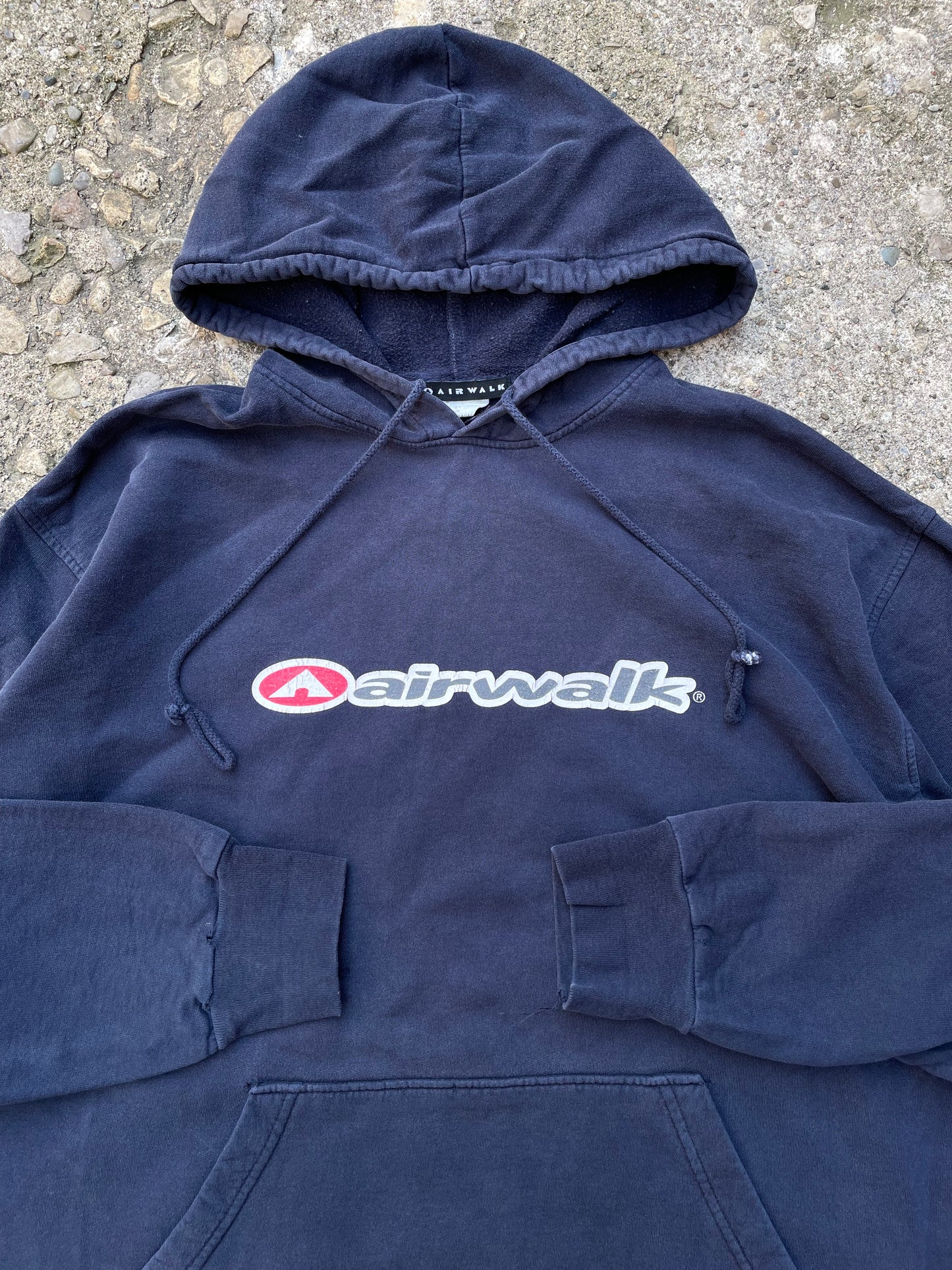 1990's Airwalk Graphic Logo Hoodie Sweatshirt - L