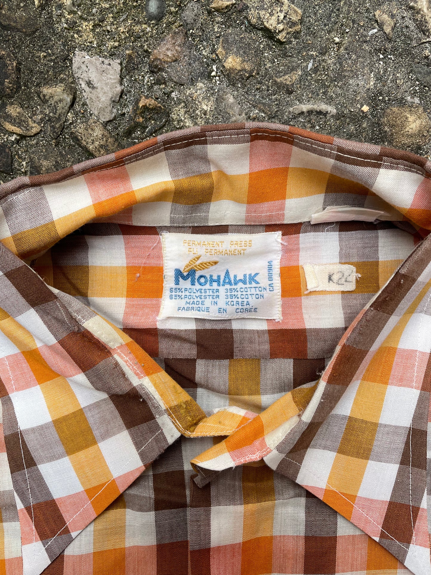 1960’s/1970’s Mohawk Plaid Short Sleeve Button Up Shirt - XL