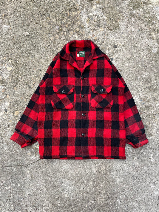 1960's Bellaire by Bell Shirt Buffalo Check Plaid Wool Flannel Overshirt - S