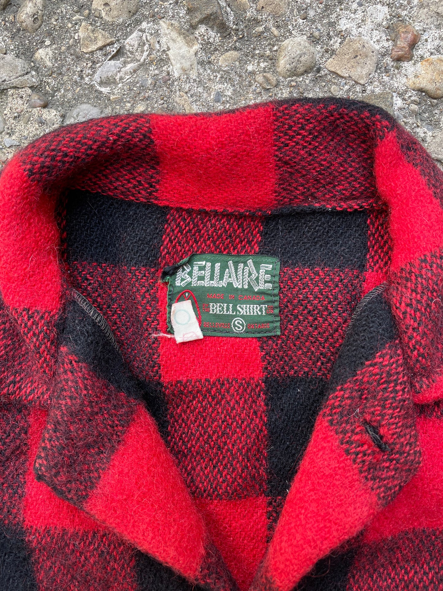 1960's Bellaire by Bell Shirt Buffalo Check Plaid Wool Flannel Overshirt - S