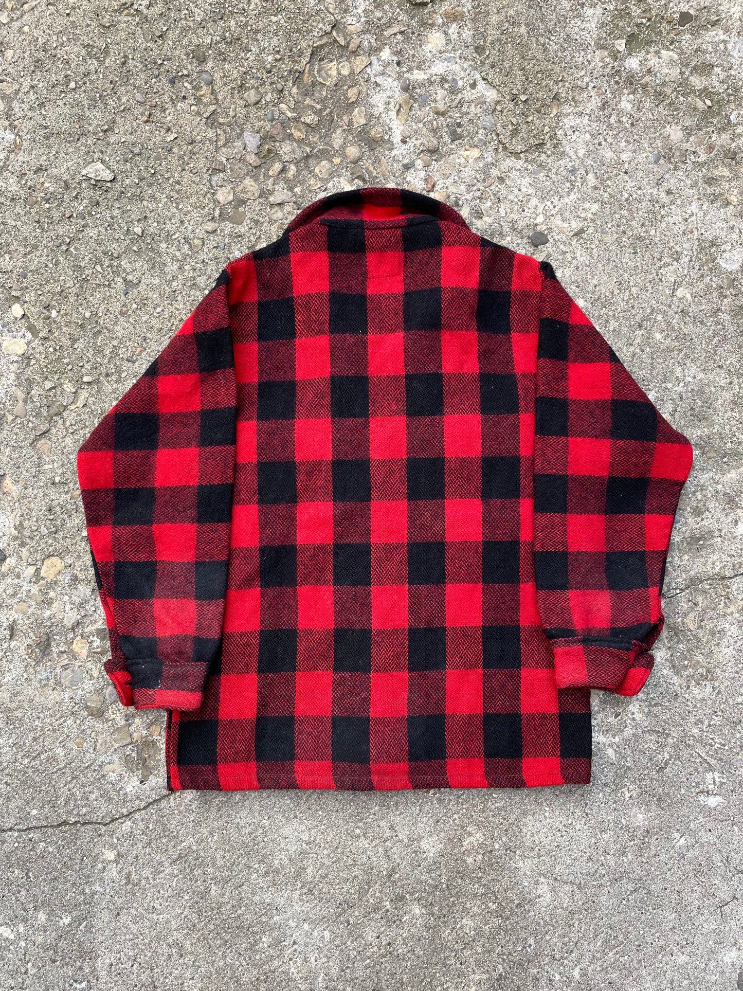 1960's Bellaire by Bell Shirt Buffalo Check Plaid Wool Flannel Overshirt - S