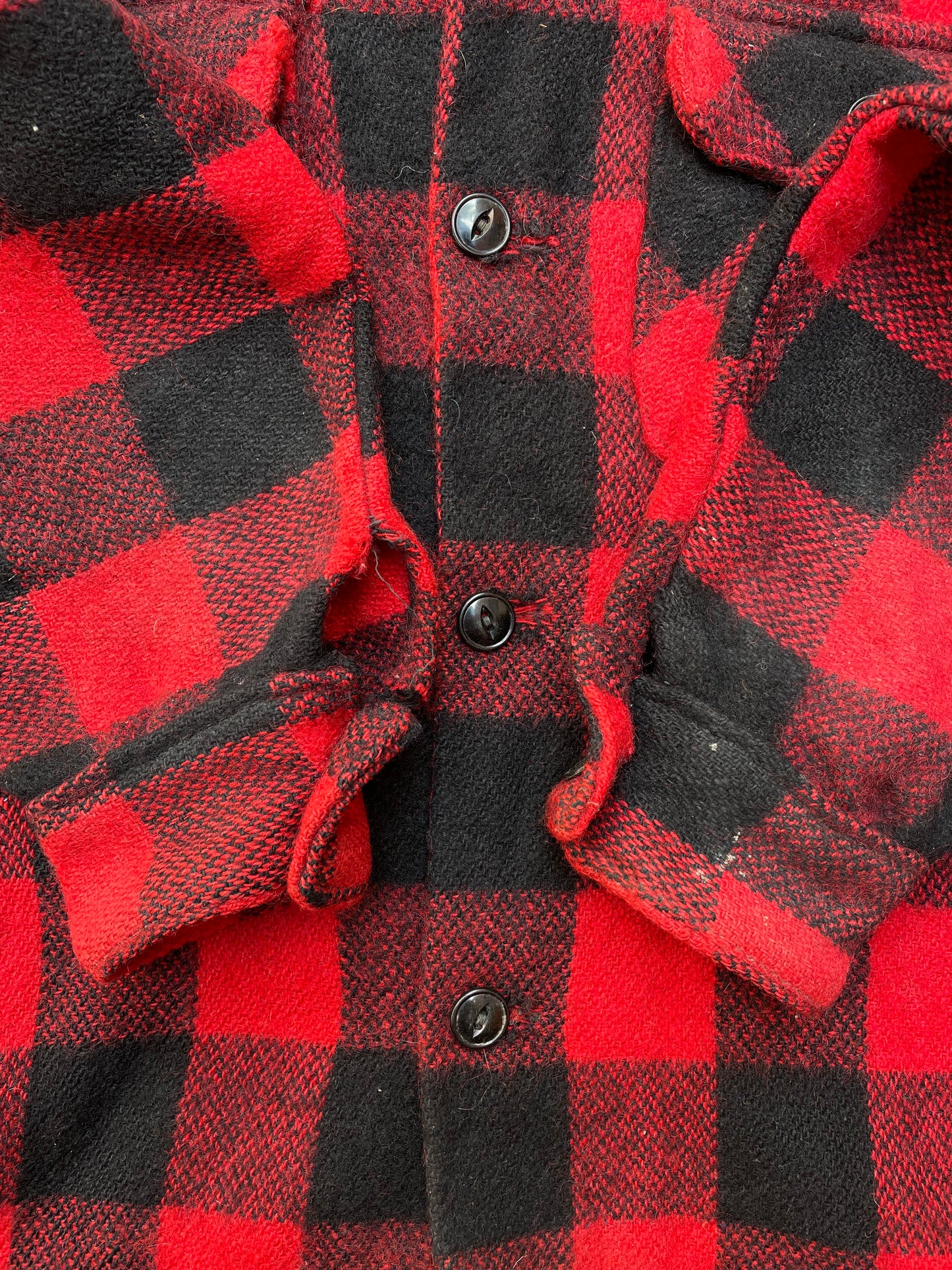 1960's Bellaire by Bell Shirt Buffalo Check Plaid Wool Flannel Overshirt - S