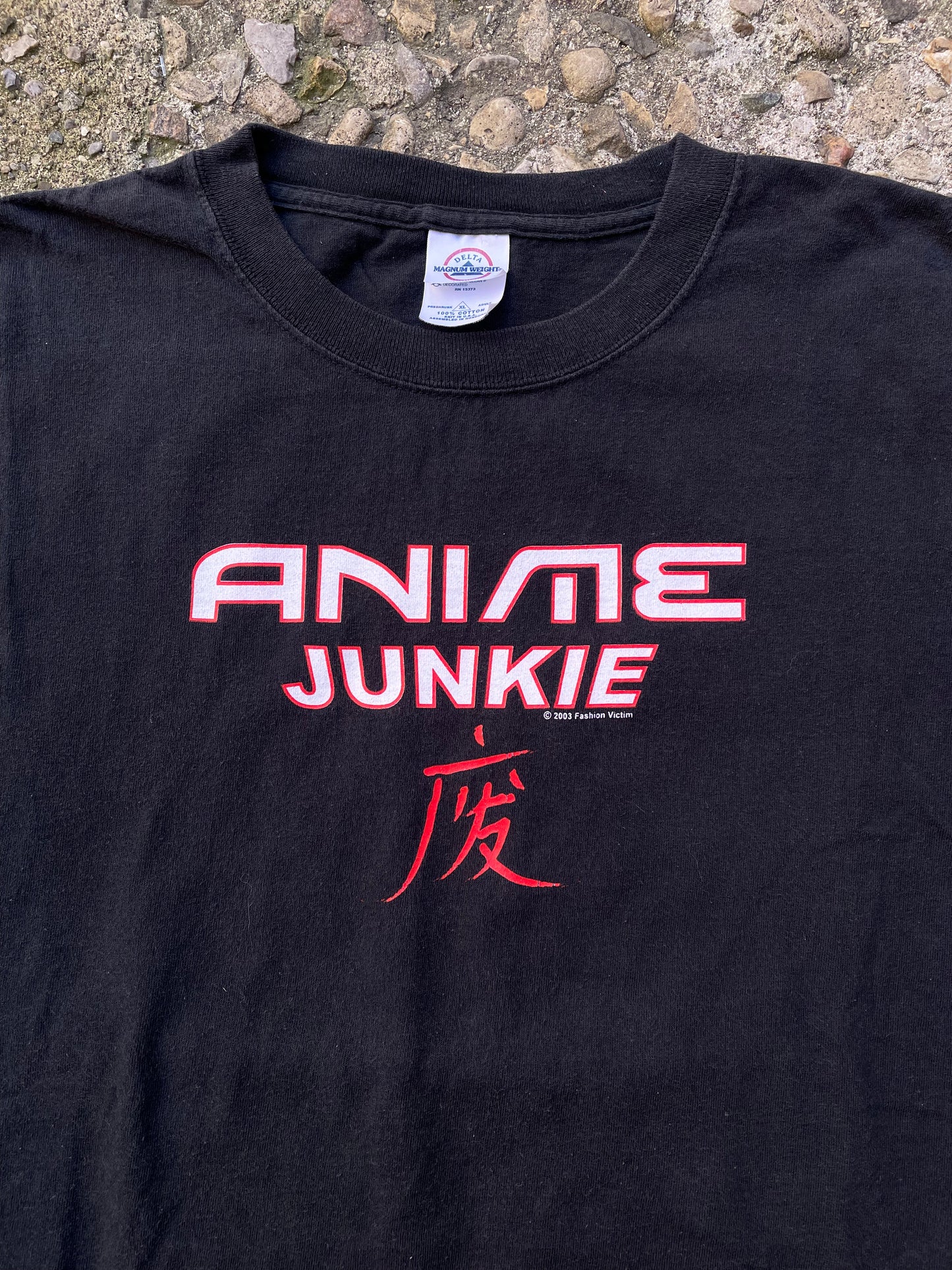 2003 Anime Junkie Fashion Victim Graphic T-Shirt - XL