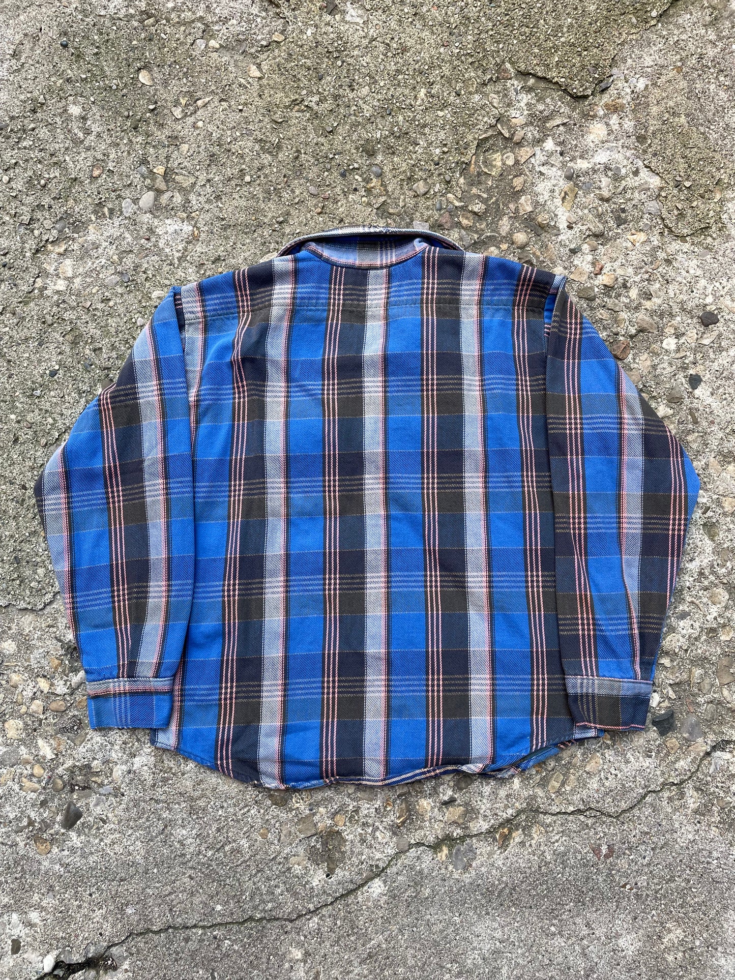 1980's Five Brothers Plaid Cotton Flannel Shirt - L